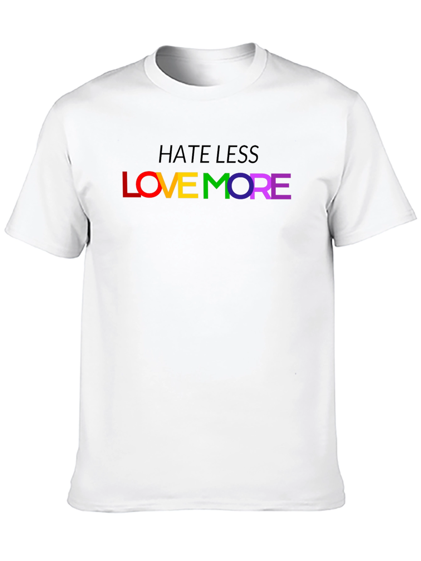 Hate Less Love More Rainbow LGBTQ Pride T-Shirt