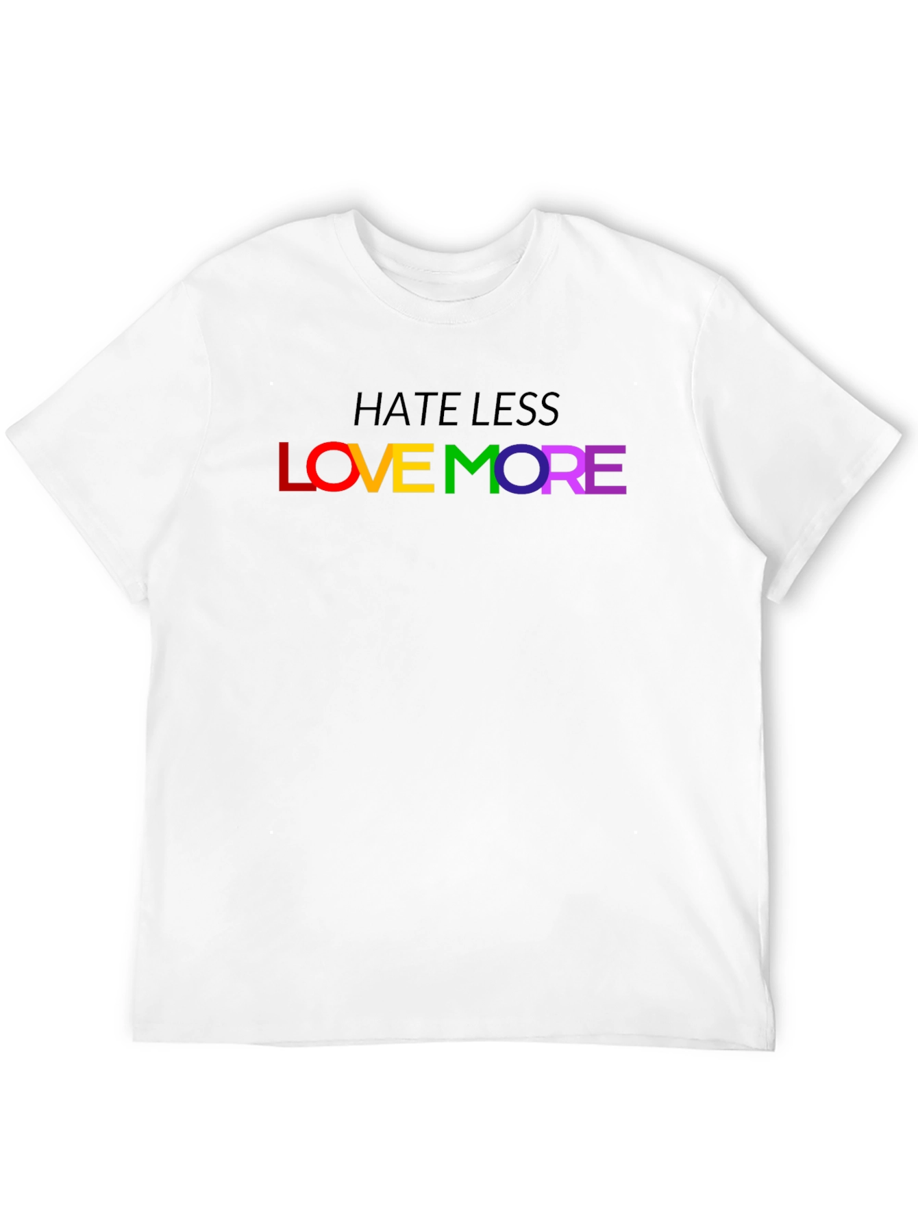 Hate Less Love More Rainbow LGBTQ Pride T-Shirt