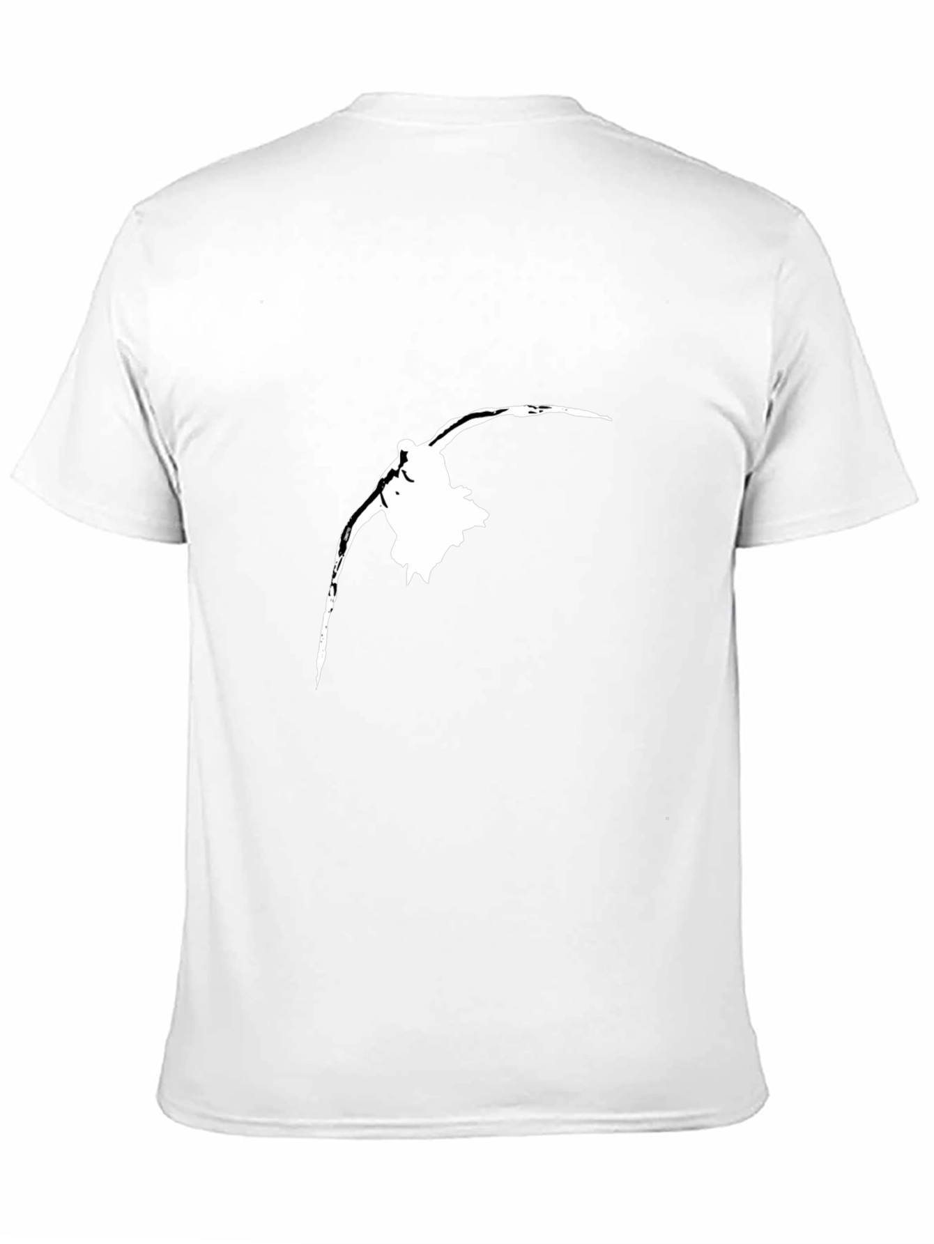 Black T-Shirt with White Bird Silhouette