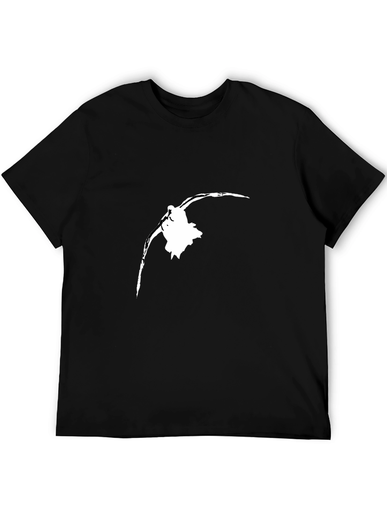 Black T-Shirt with White Bird Silhouette