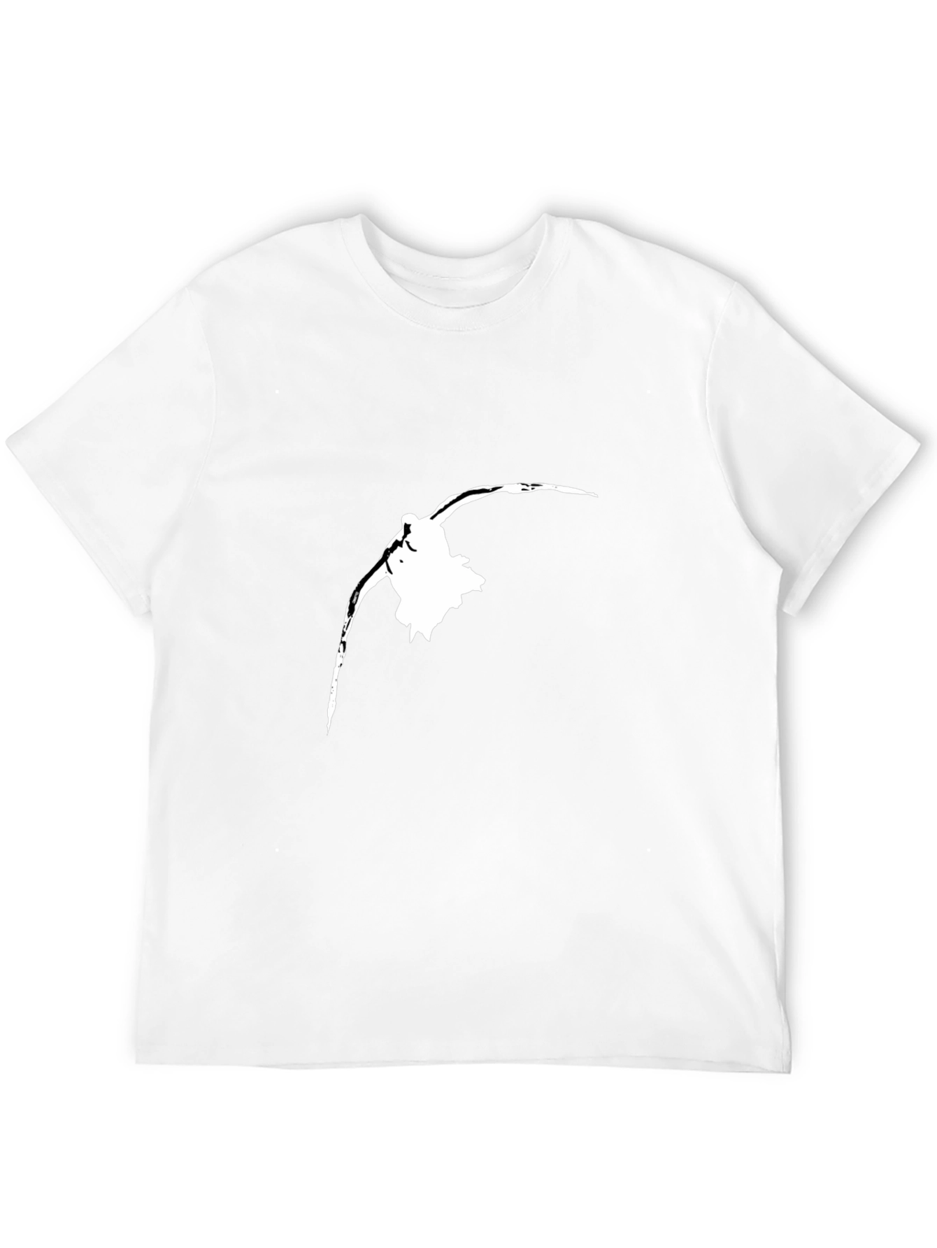 Black T-Shirt with White Bird Silhouette