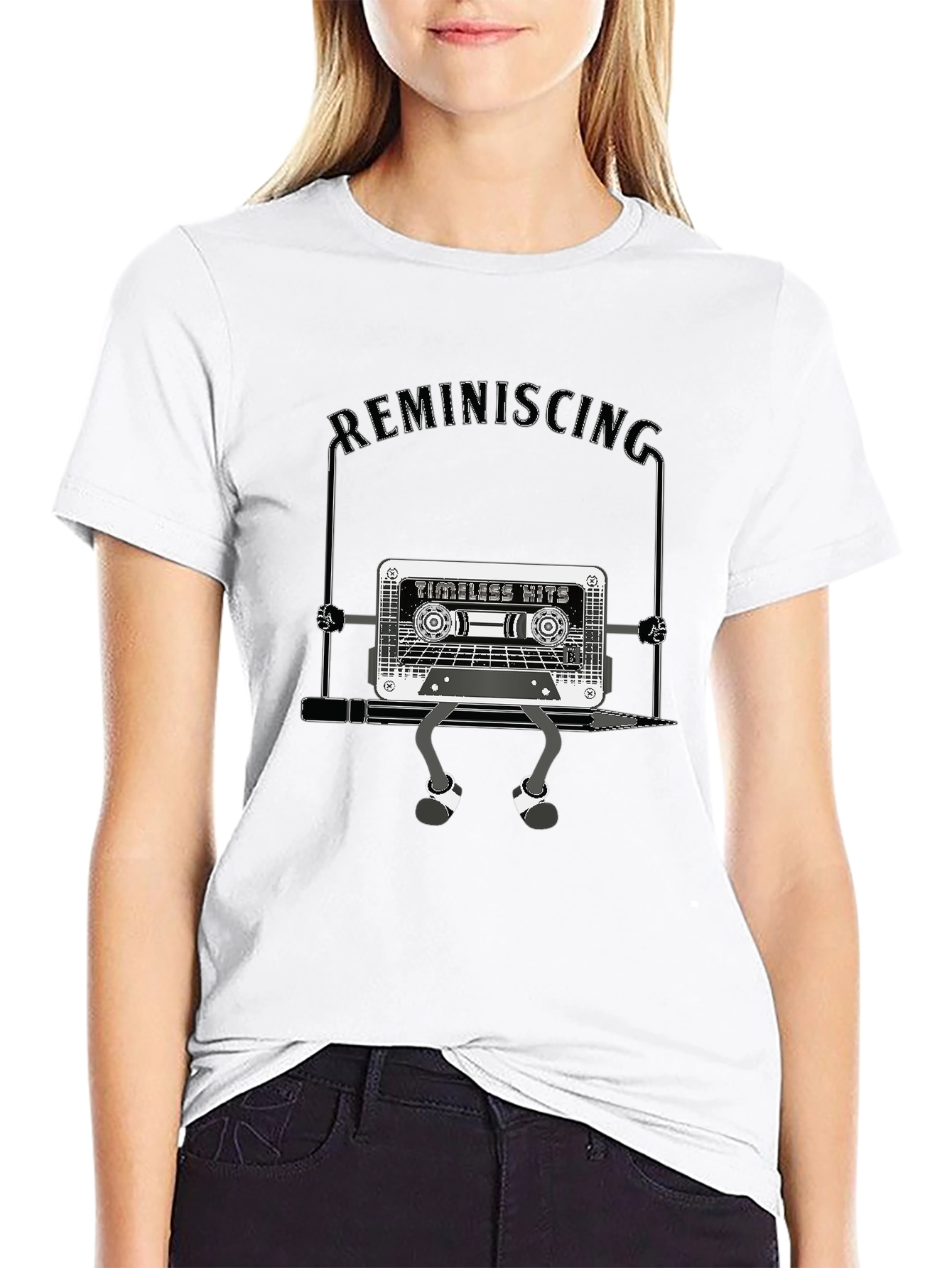 Retro Cassette Tape Graphic T-Shirt - Reminiscing