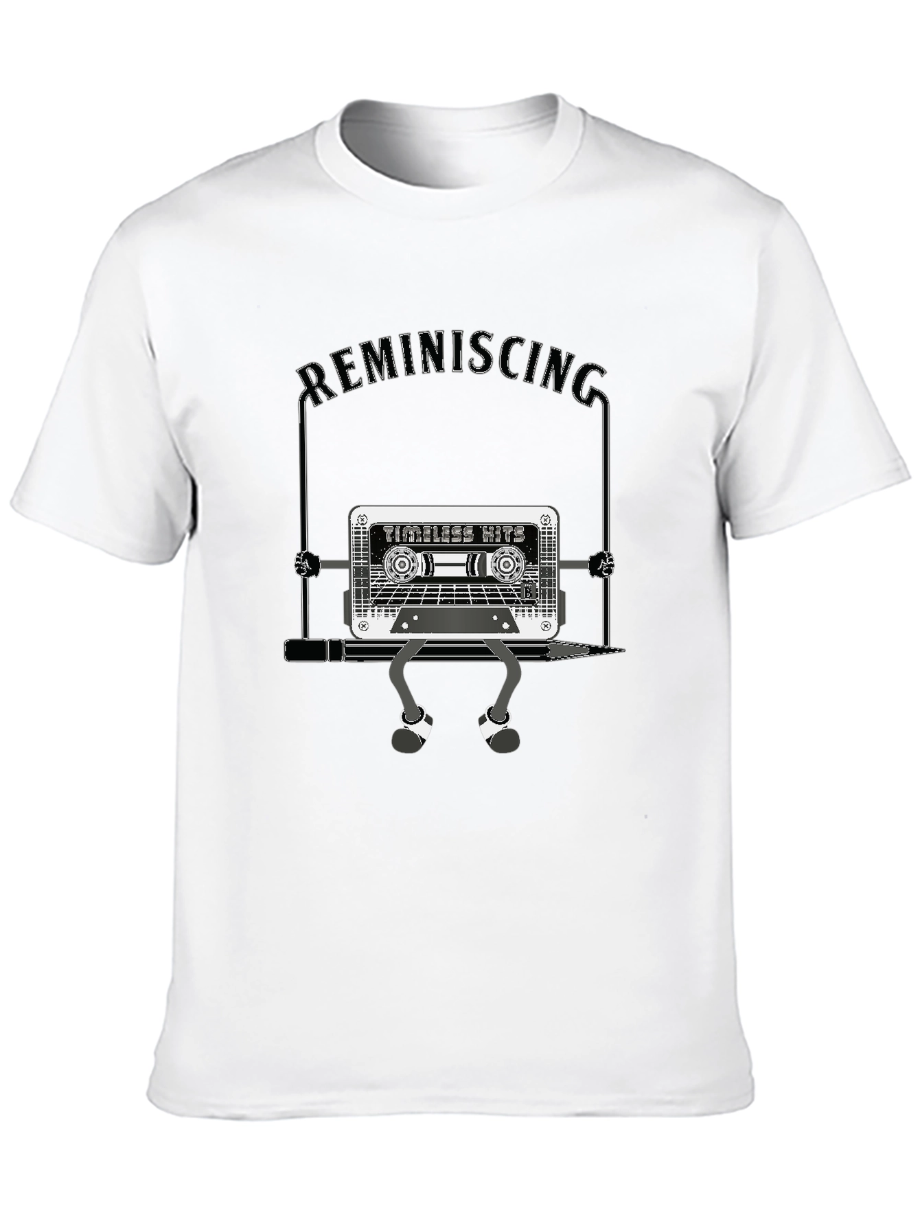 Retro Cassette Tape Graphic T-Shirt - Reminiscing