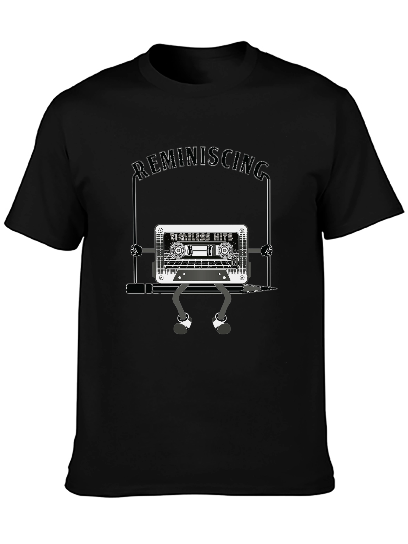 Retro Cassette Tape Graphic T-Shirt - Reminiscing