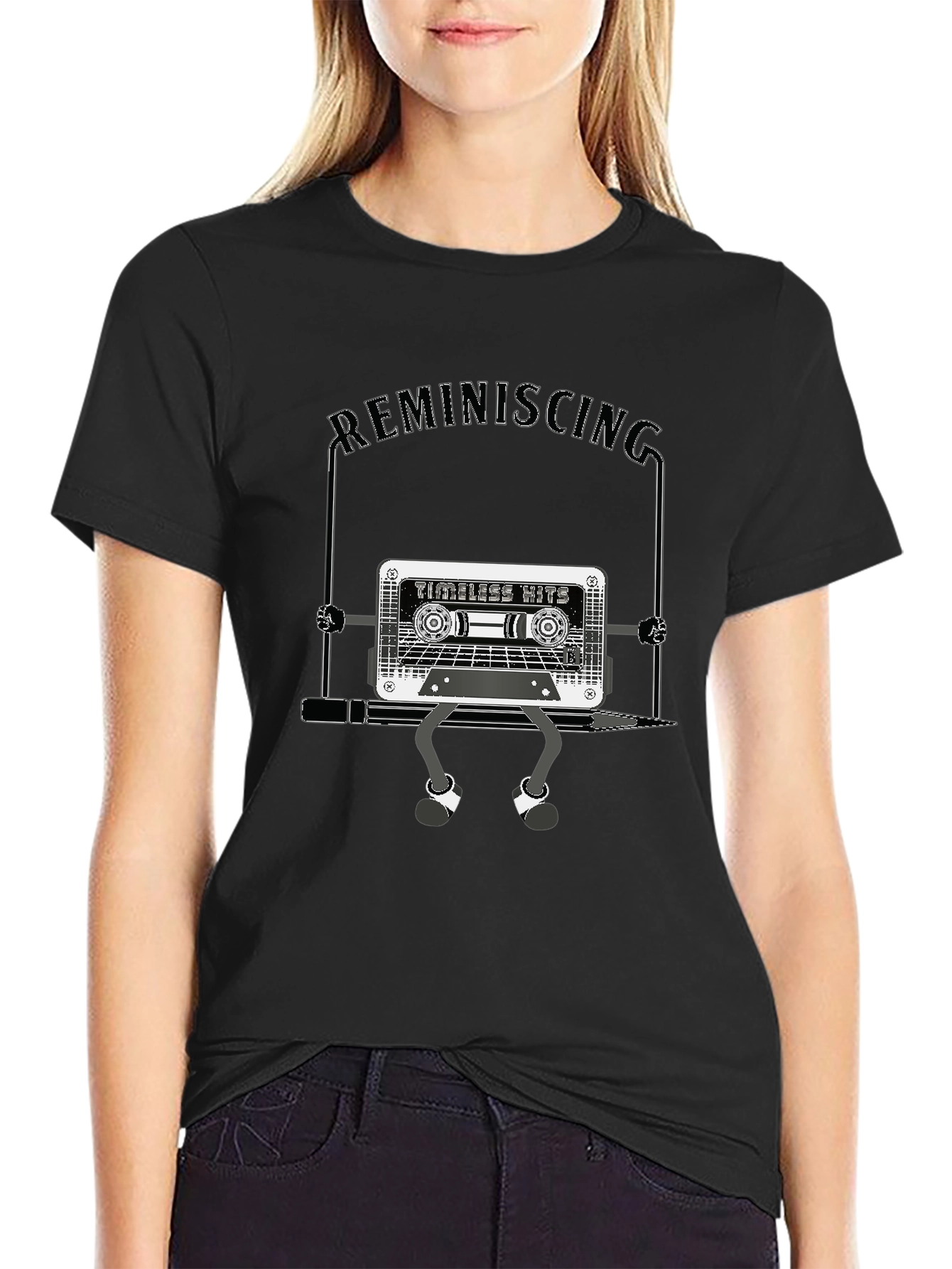Retro Cassette Tape Graphic T-Shirt - Reminiscing