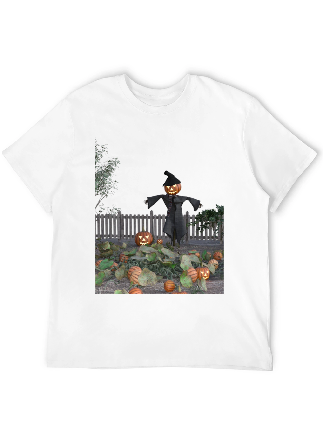 Halloween Scarecrow Pumpkin Patch Graphic Tee