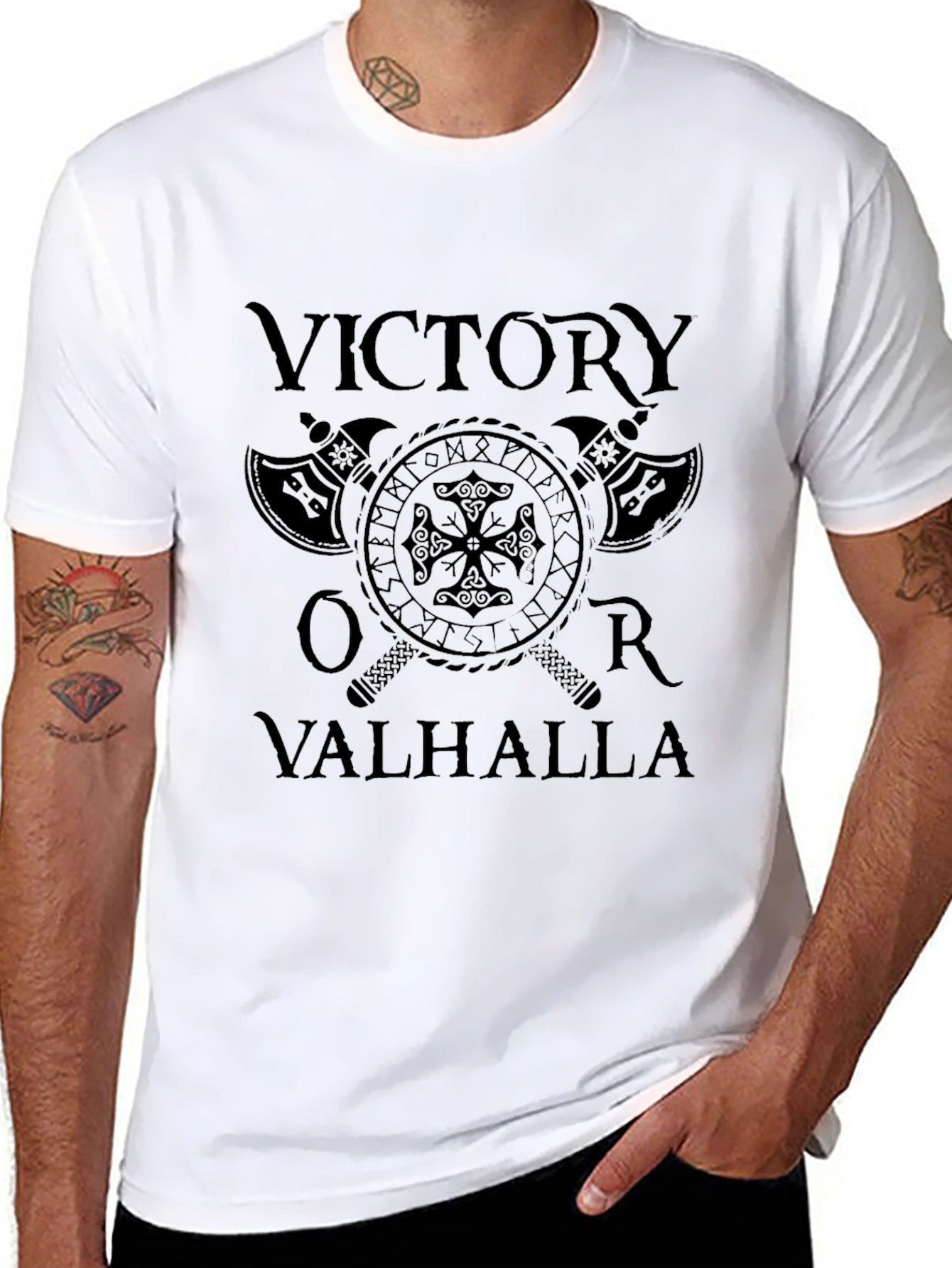 Victory or Valhalla Viking Graphic T-Shirt
