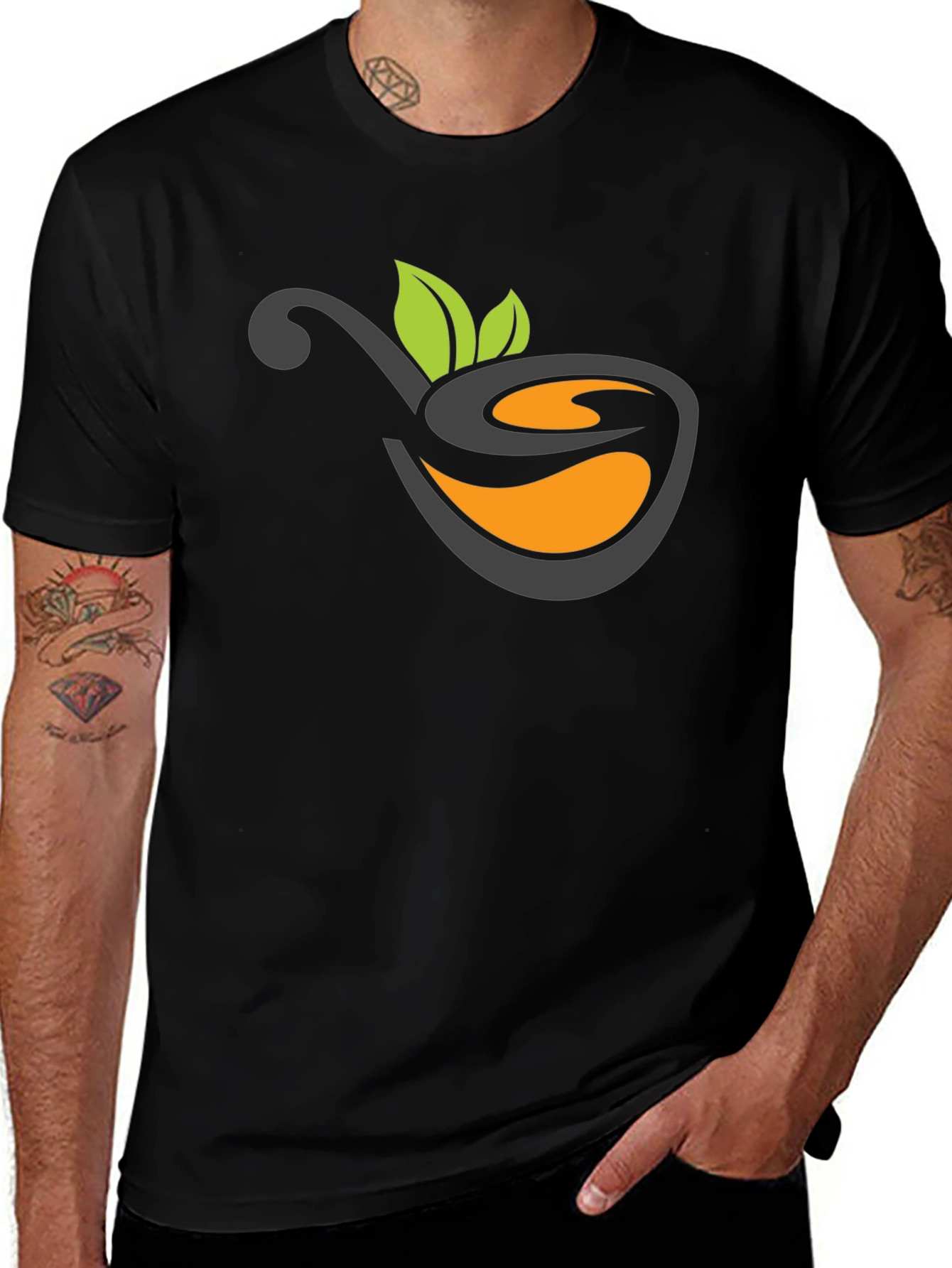 Nature Tea Logo Black T-Shirt