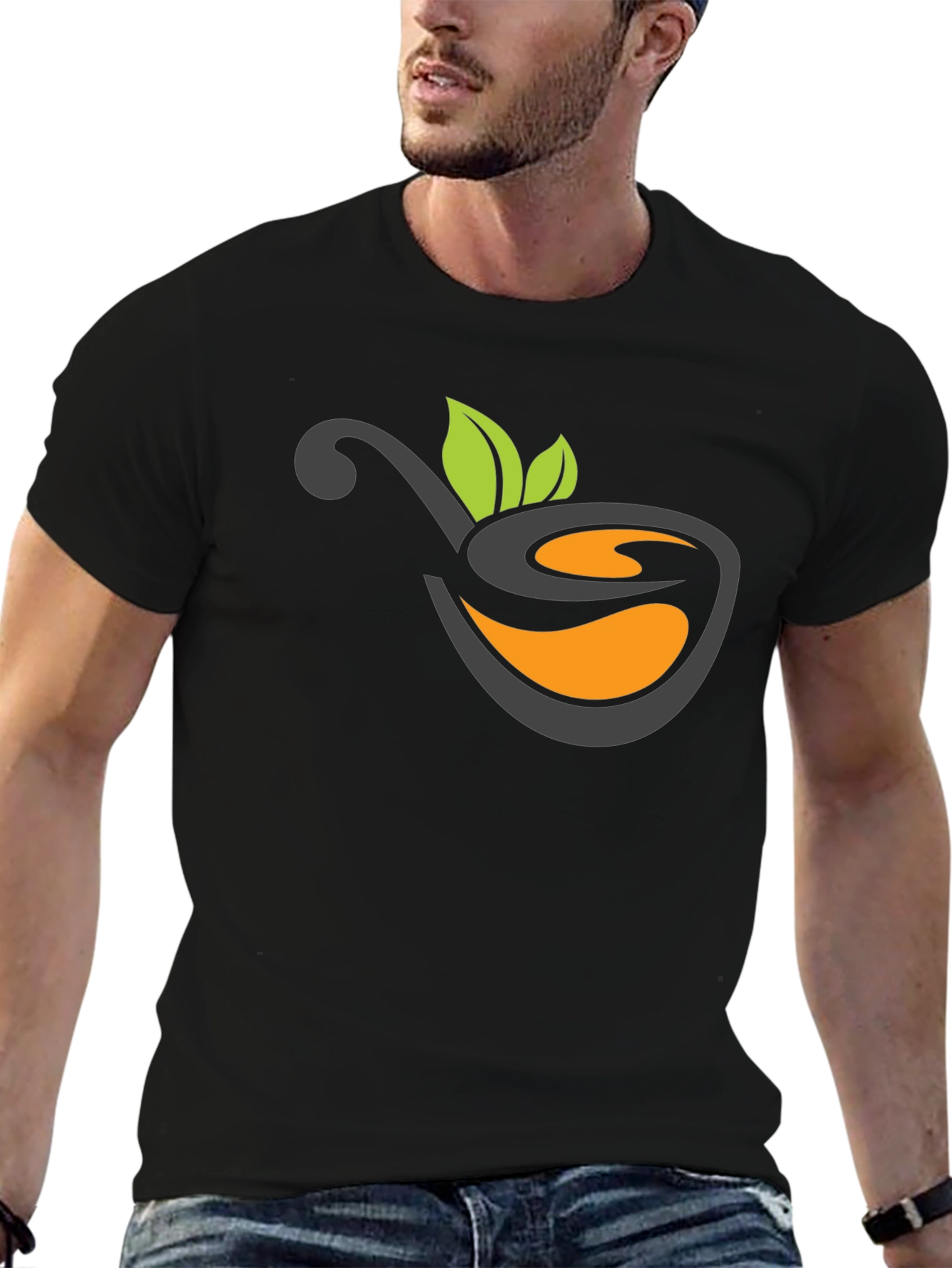 Nature Tea Logo Black T-Shirt