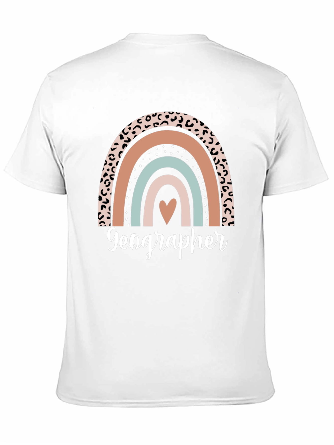 Geographer Leopard Rainbow Heart T-Shirt