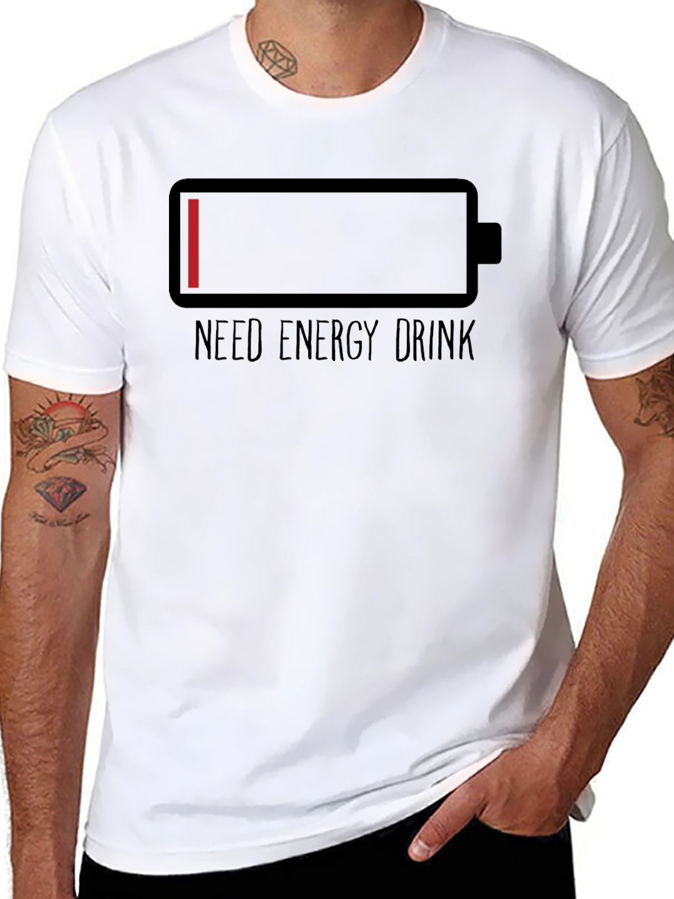 Need Energy Drink T-Shirt Low Battery Graphic Tee