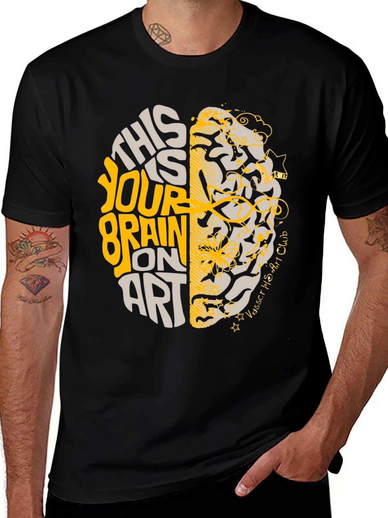Brain on Art Graphic Tee - Stylish Creativity T-Shirt