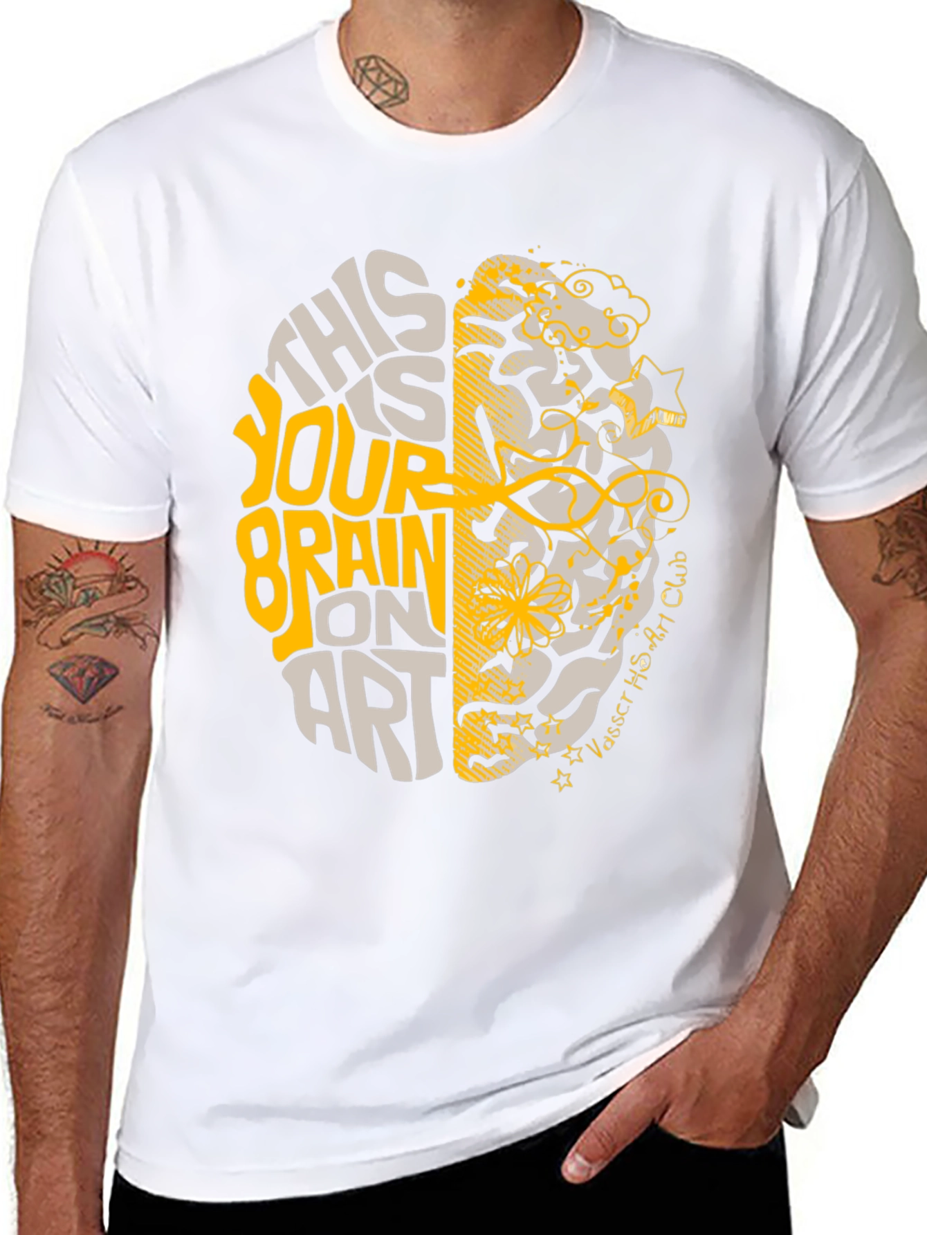 Brain on Art Graphic Tee - Stylish Creativity T-Shirt