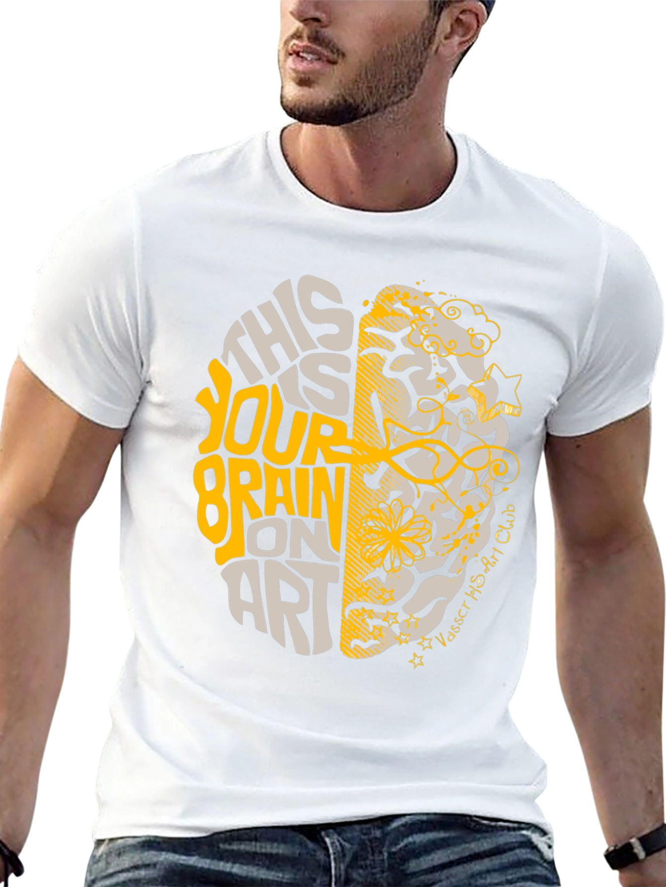Brain on Art Graphic Tee - Stylish Creativity T-Shirt