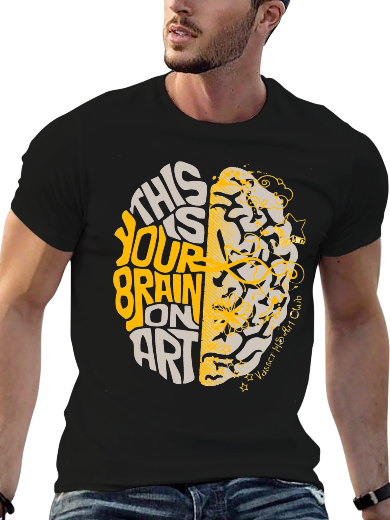 Brain on Art Graphic Tee - Stylish Creativity T-Shirt