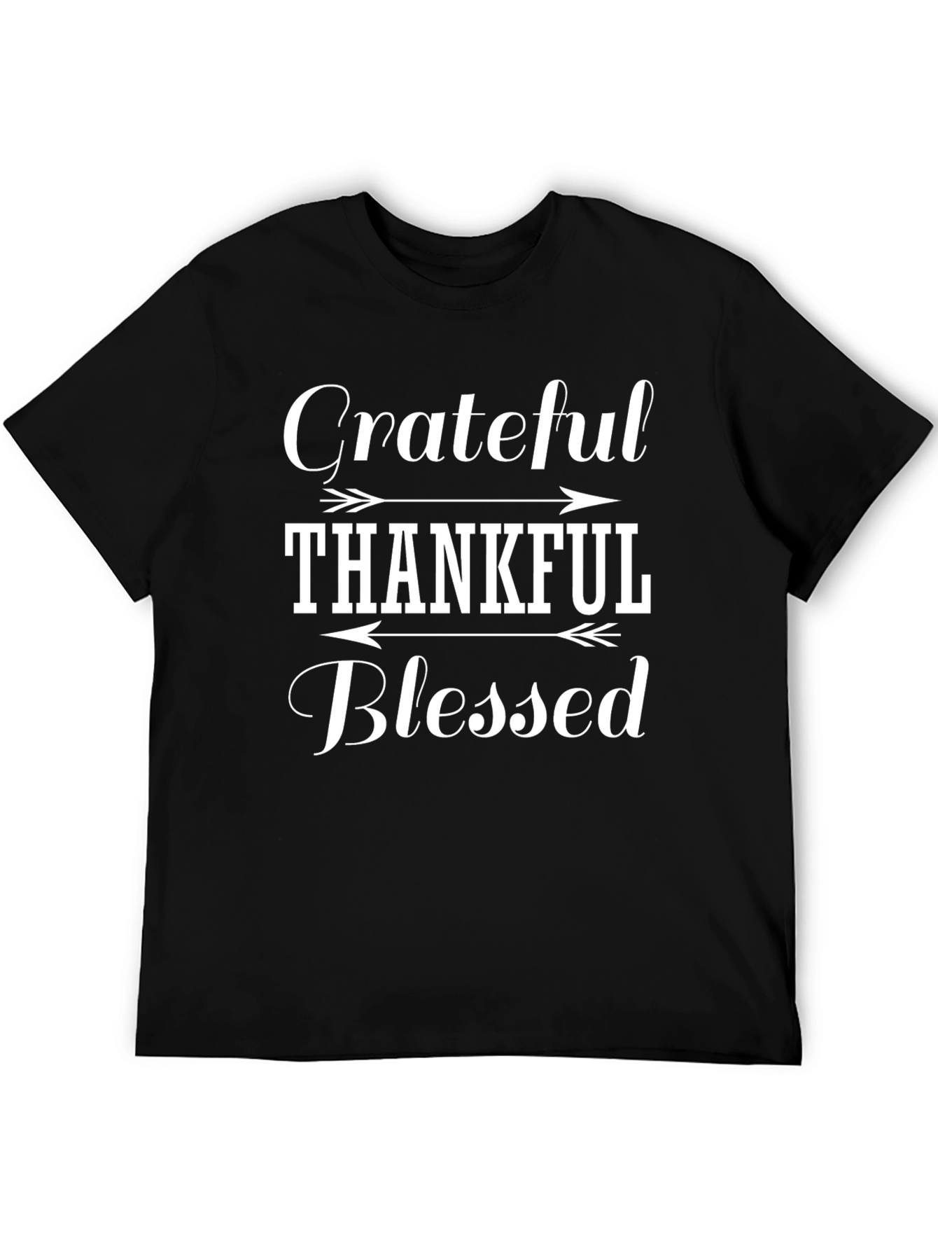 Grateful Thankful Blessed Black Graphic Tee