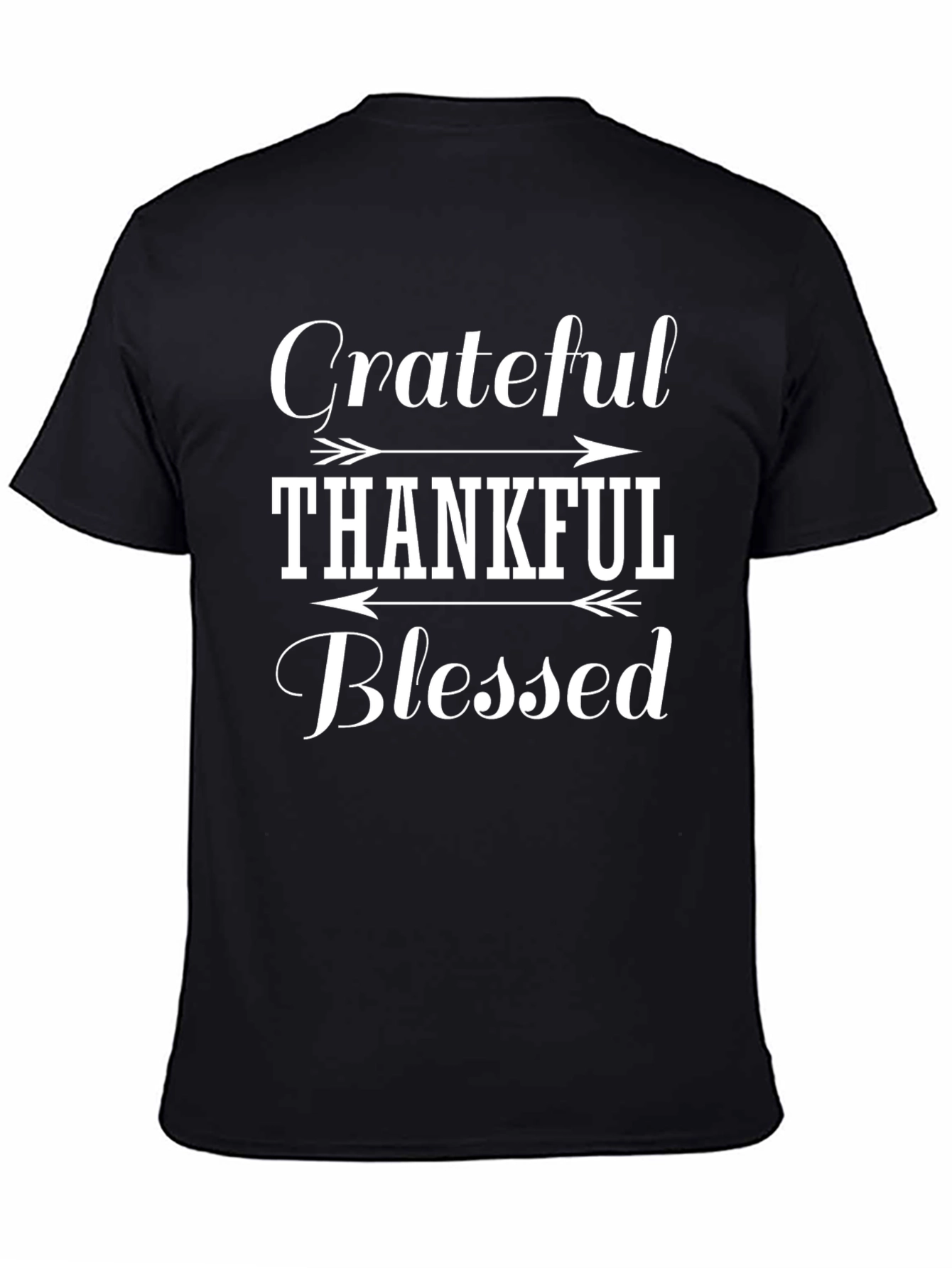 Grateful Thankful Blessed Black Graphic Tee