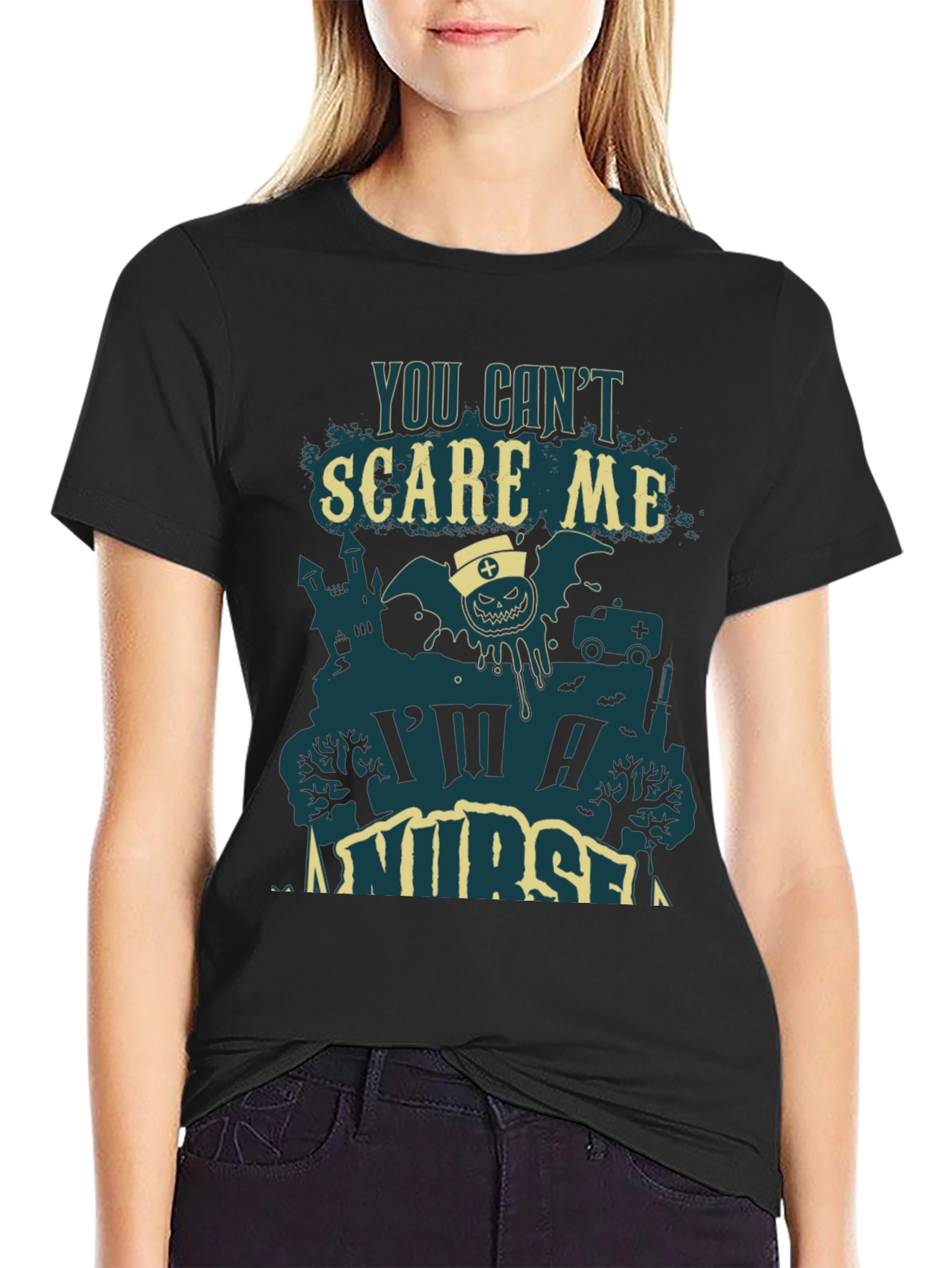 You Cant Scare Me Im A Nurse Halloween Tee