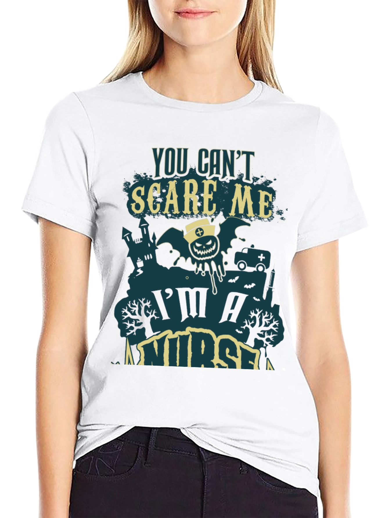 You Cant Scare Me Im A Nurse Halloween Tee