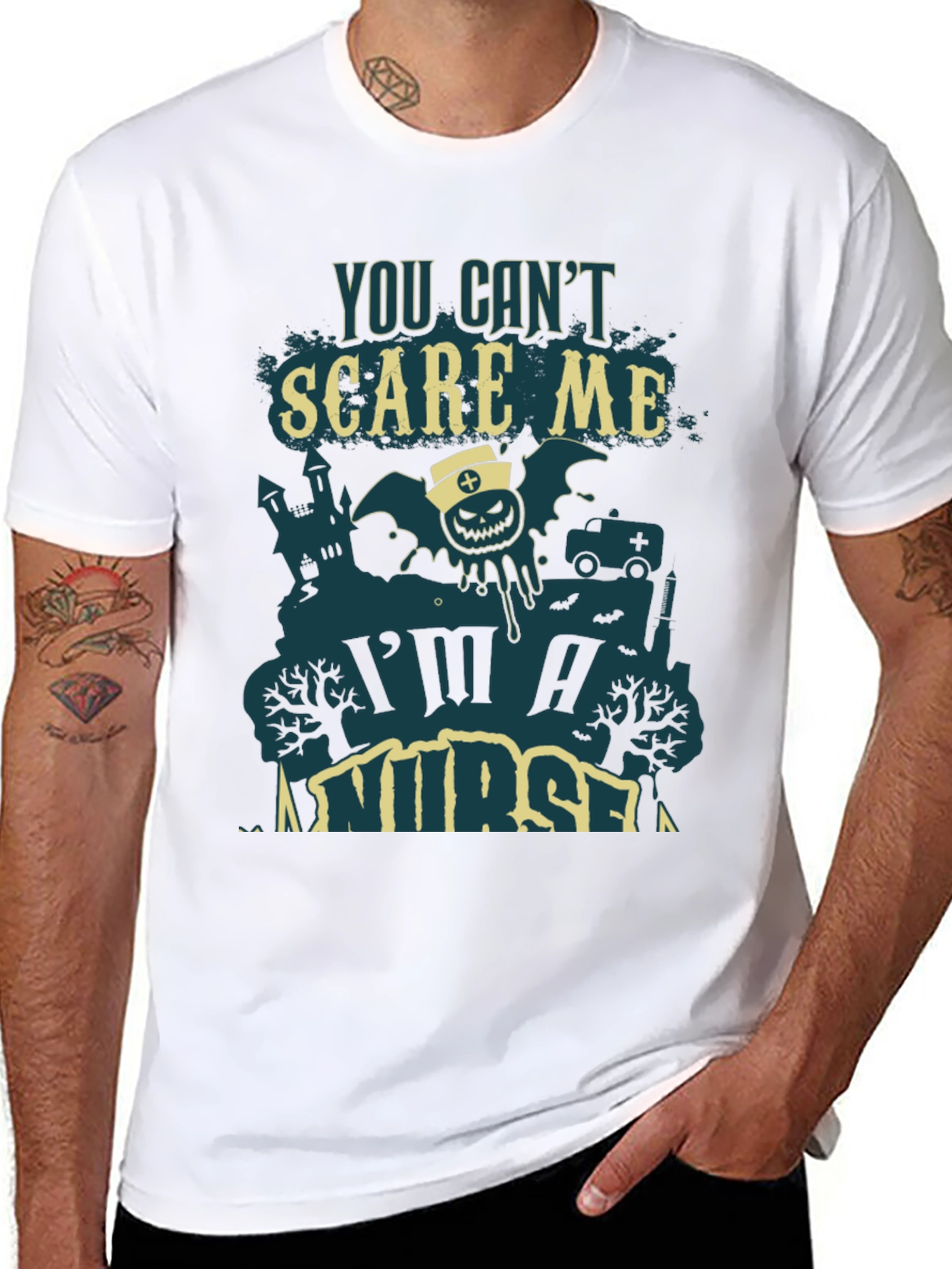 You Cant Scare Me Im A Nurse Halloween Tee