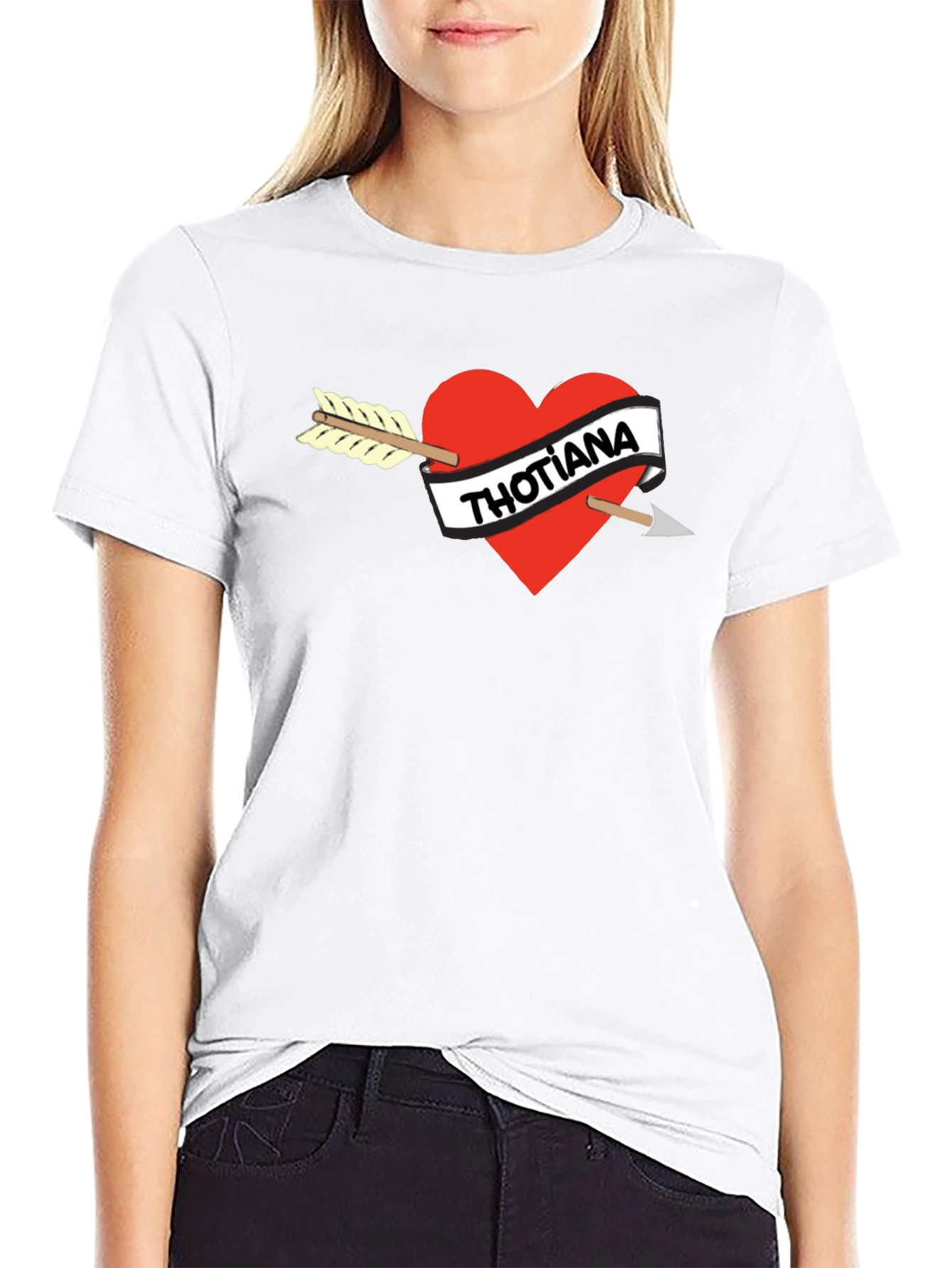 Thotiana Heart Arrow Black T-Shirt