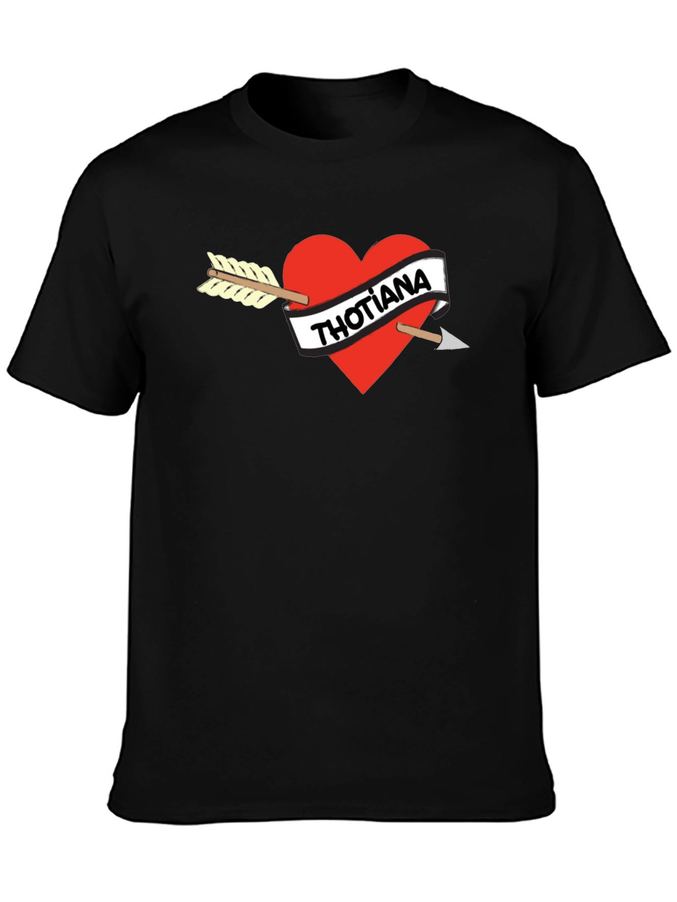 Thotiana Heart Arrow Black T-Shirt