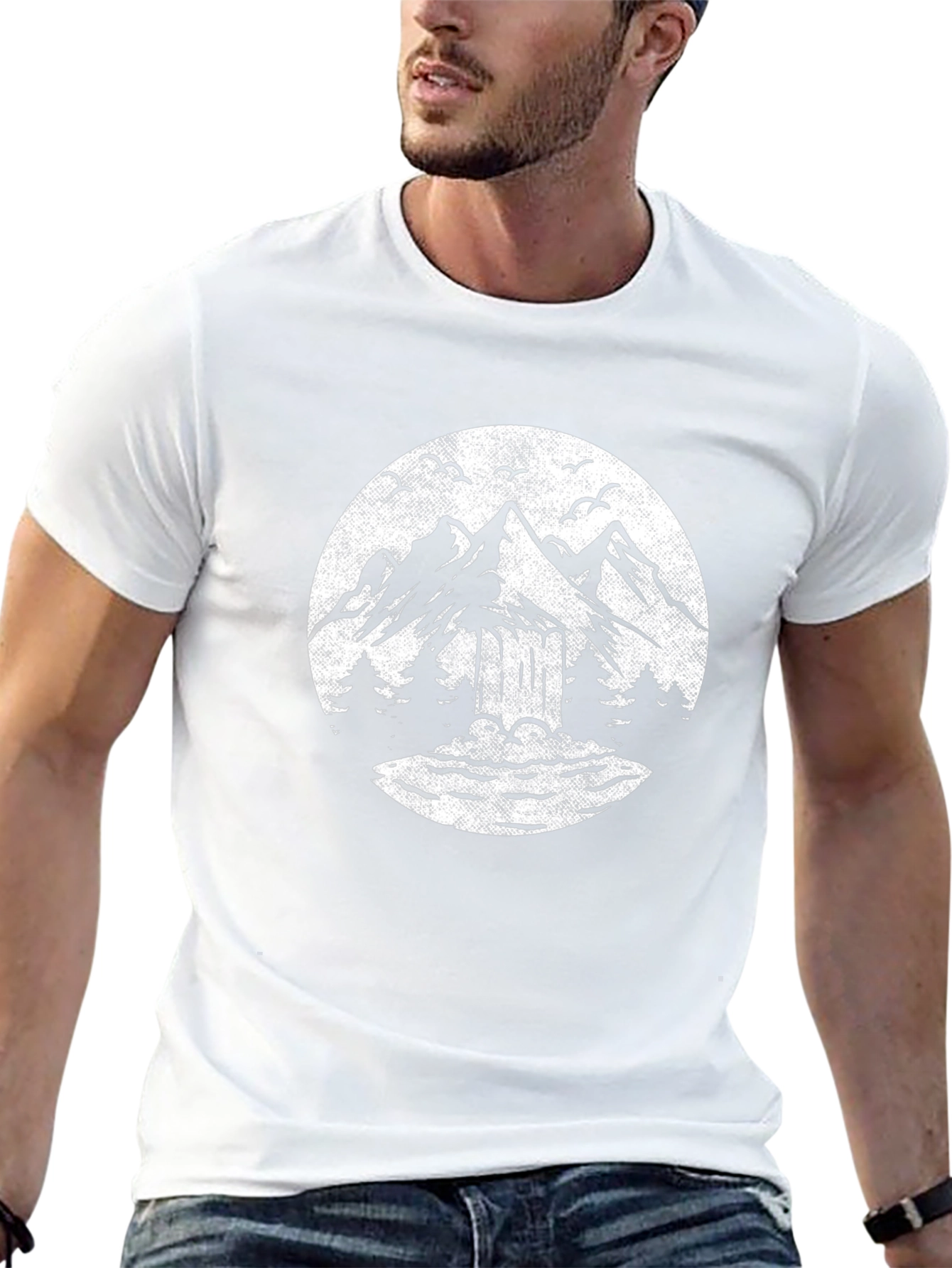 Mountain Graphic Black T-Shirt Nature Design Tee