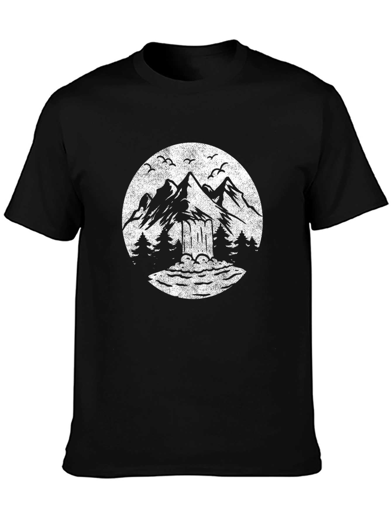 Mountain Graphic Black T-Shirt Nature Design Tee