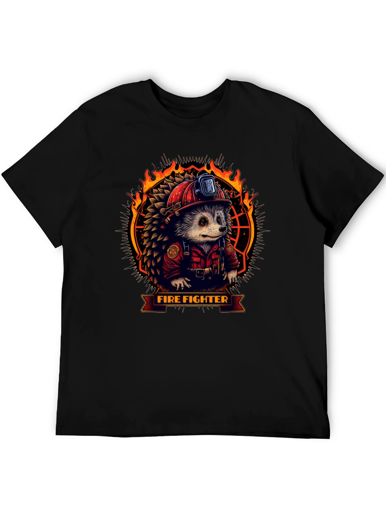 Firefighter Hedgehog Graphic Tee