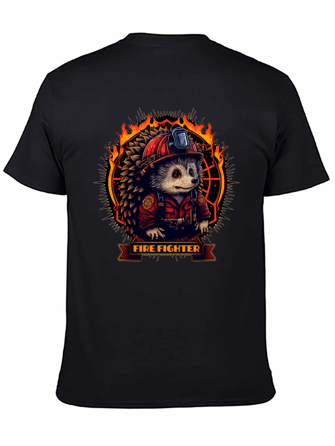 Firefighter Hedgehog Graphic Tee