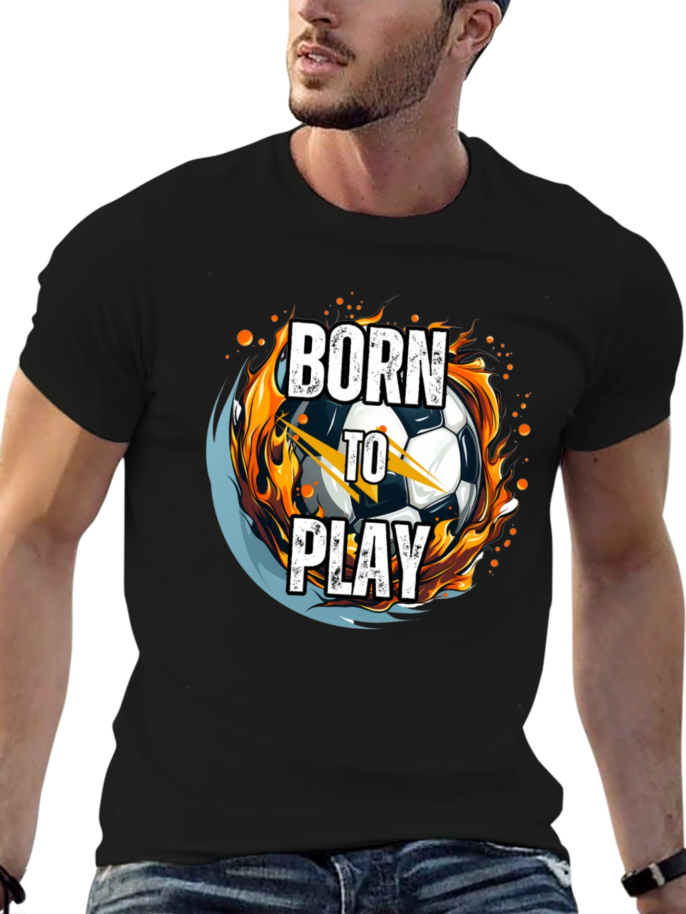 Born to Play Soccer Ball Graphic Tee