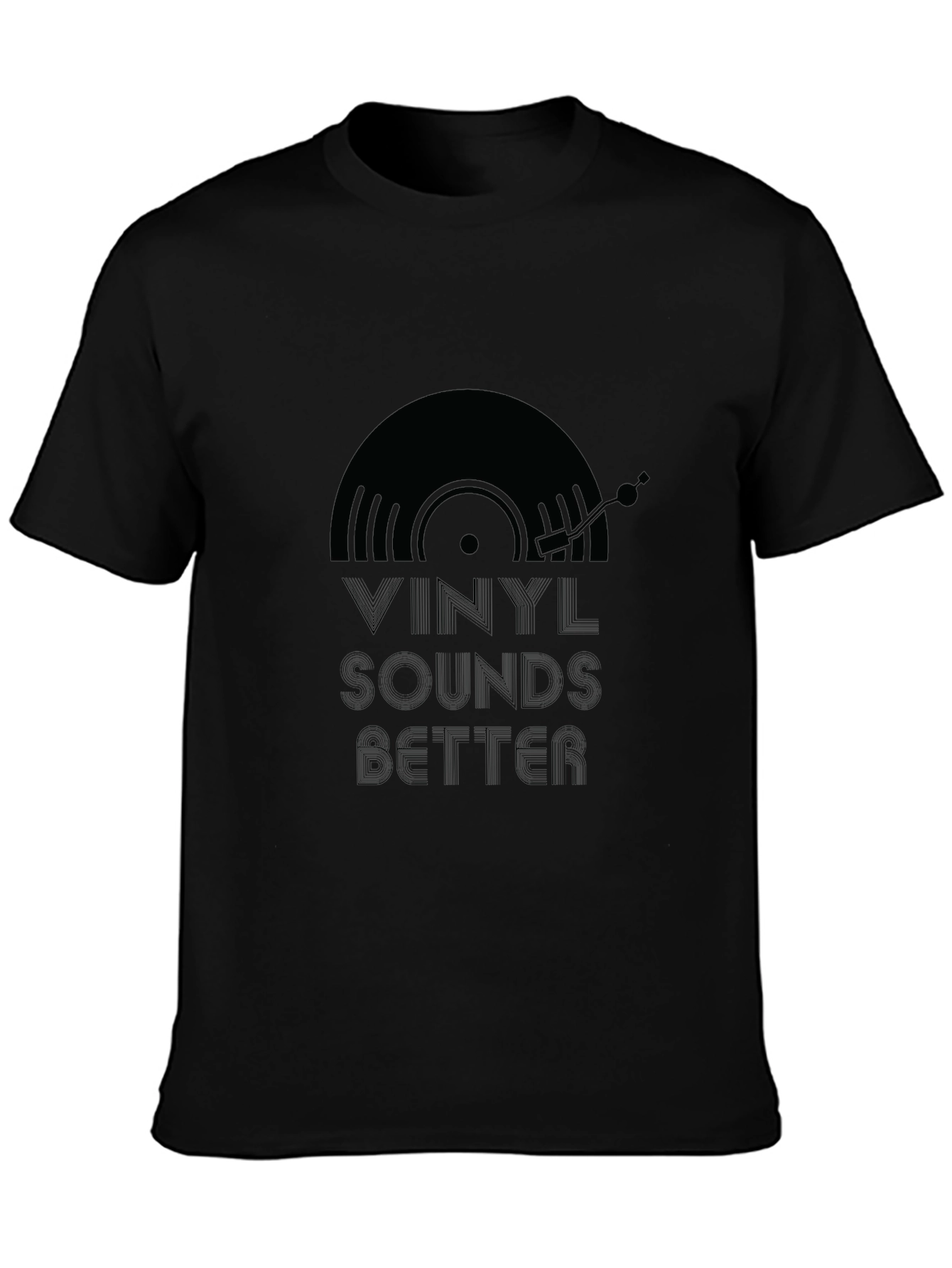 Vinyl Sounds Better Black Graphic Tee
