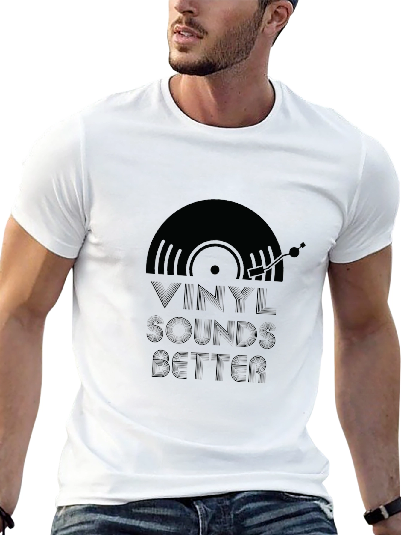 Vinyl Sounds Better Black Graphic Tee