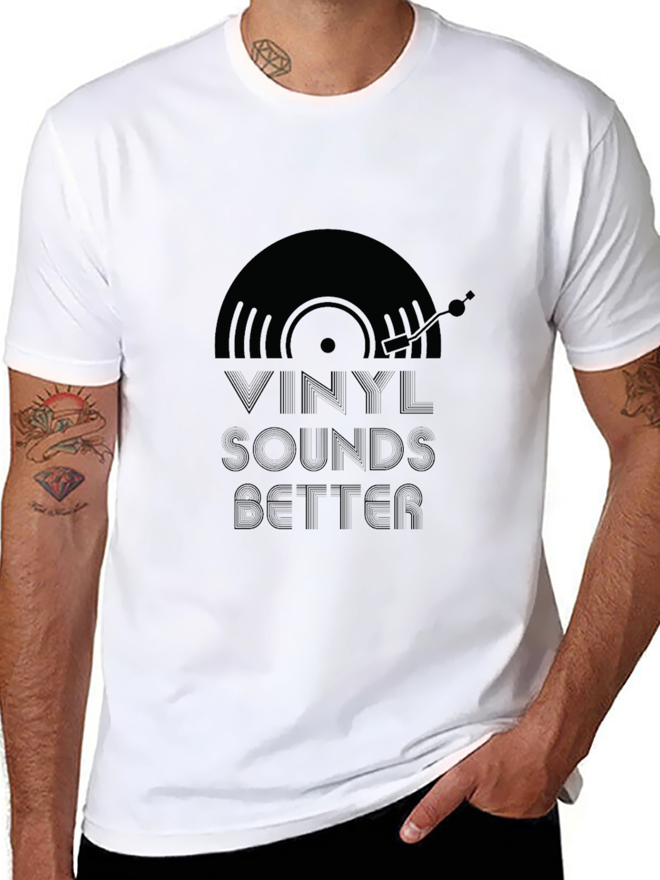 Vinyl Sounds Better Black Graphic Tee