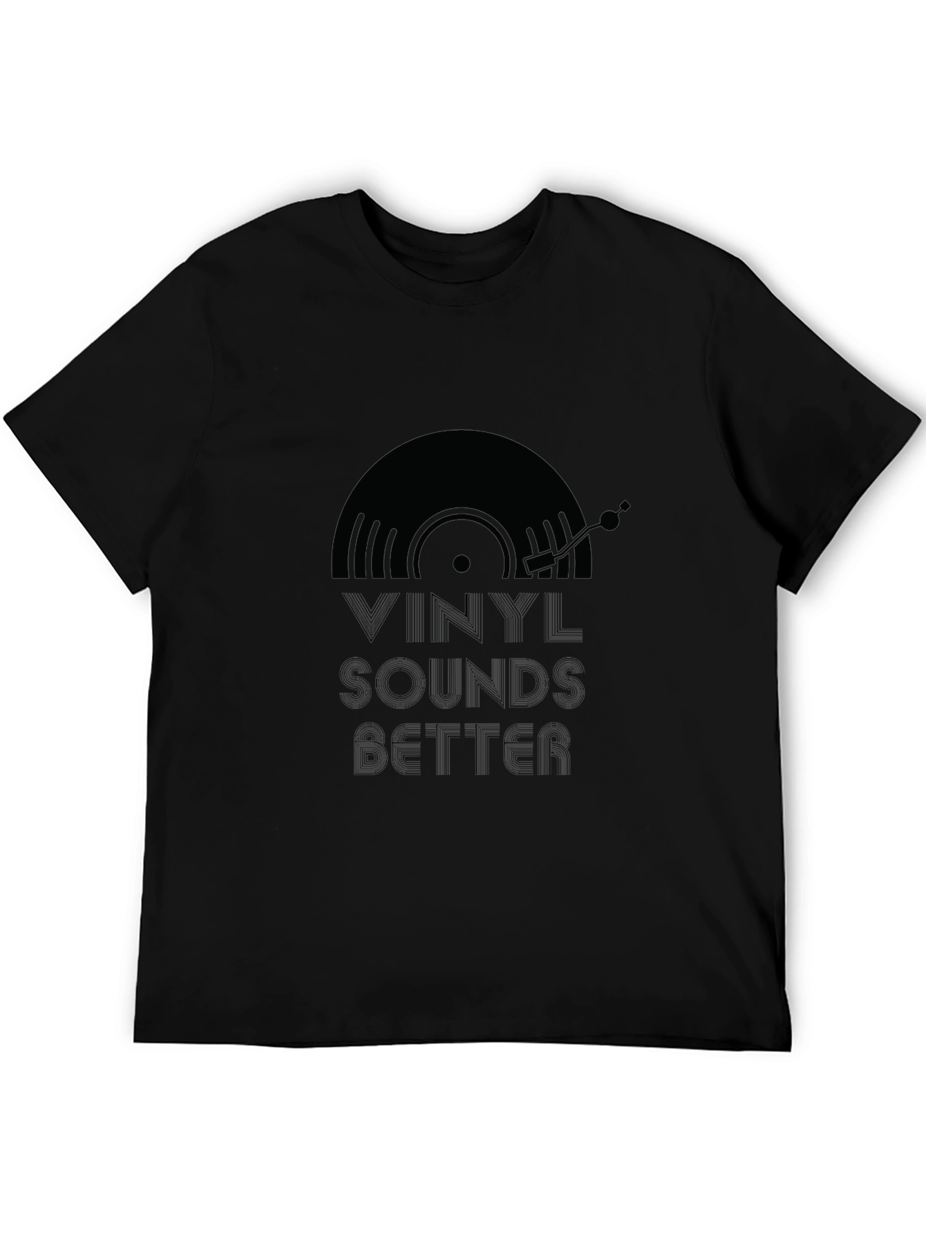 Vinyl Sounds Better Black Graphic Tee