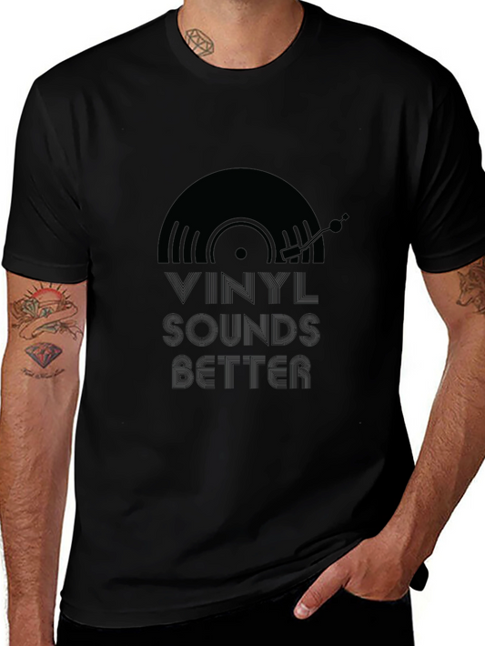 Vinyl Sounds Better Black Graphic Tee