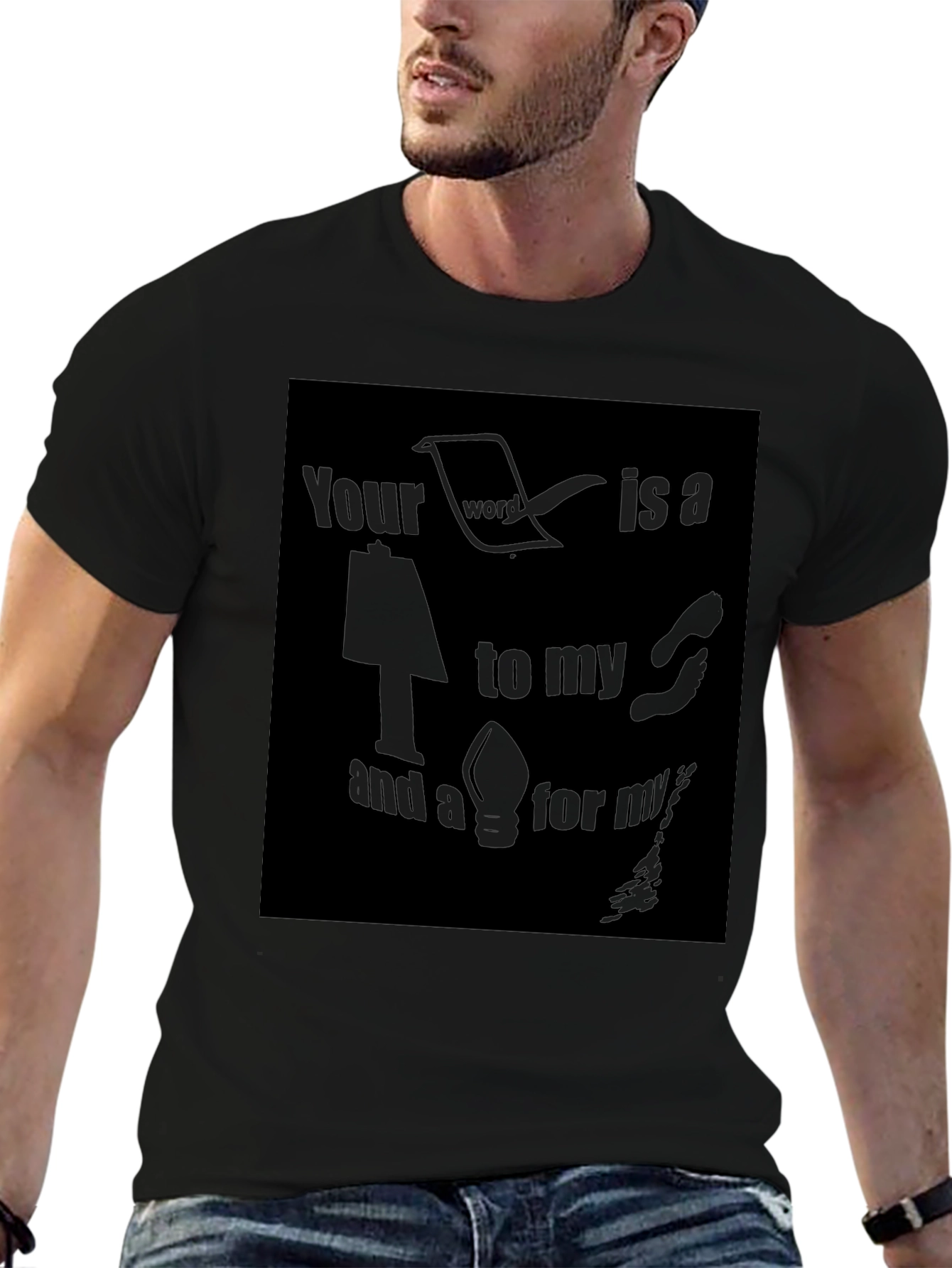 Motivational Black T-Shirt: Your Word
