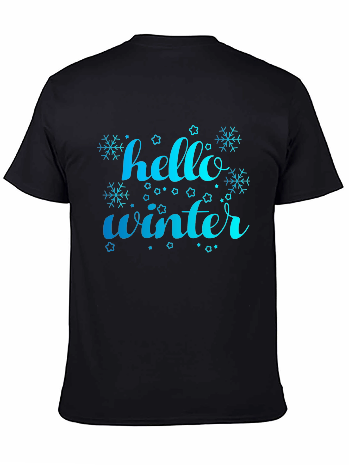 Hello Winter Graphic Tee - Black Casual Shirt