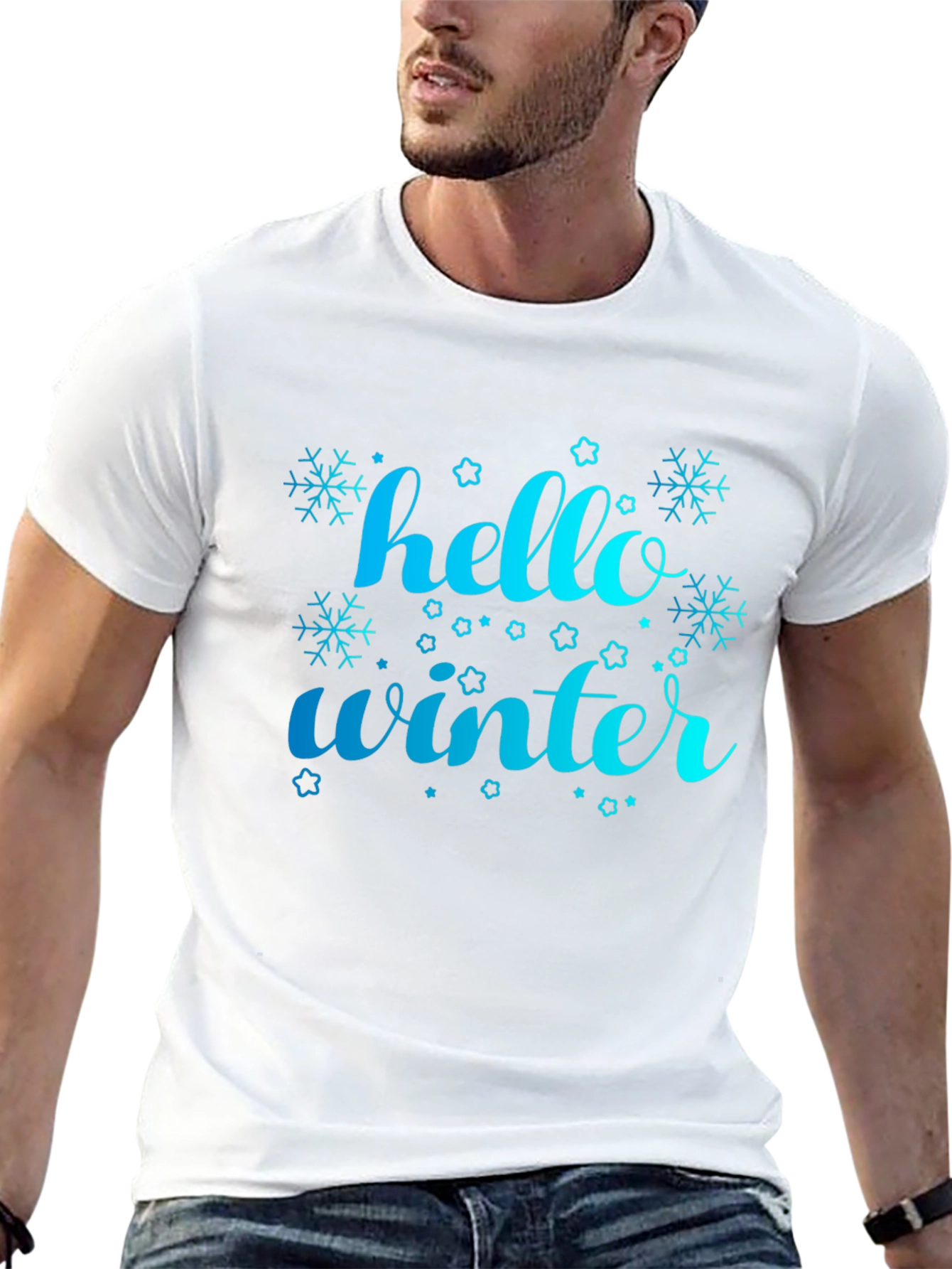 Hello Winter Graphic Tee - Black Casual Shirt