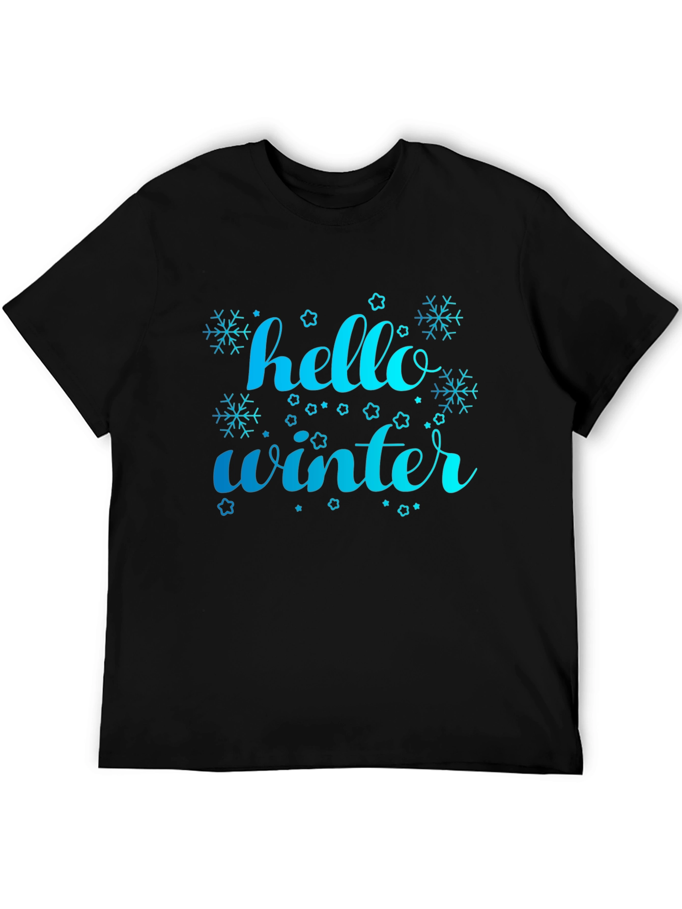 Hello Winter Graphic Tee - Black Casual Shirt