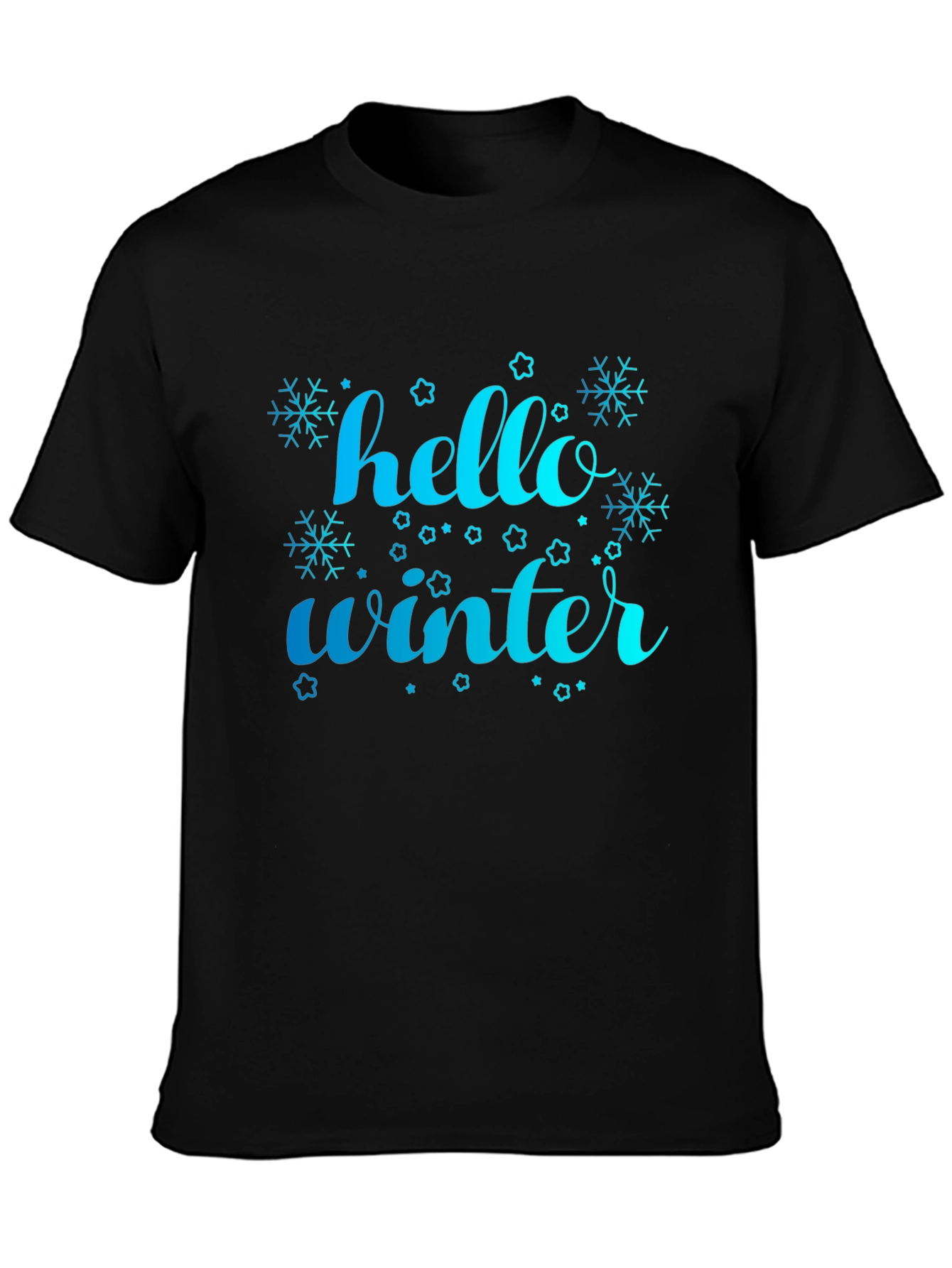 Hello Winter Graphic Tee - Black Casual Shirt
