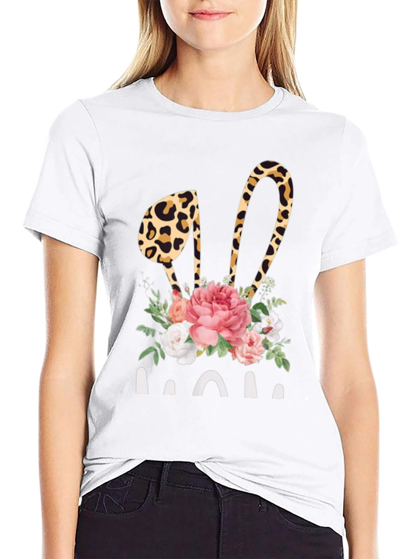 Leopard Bunny Ears MOM Graphic Tee