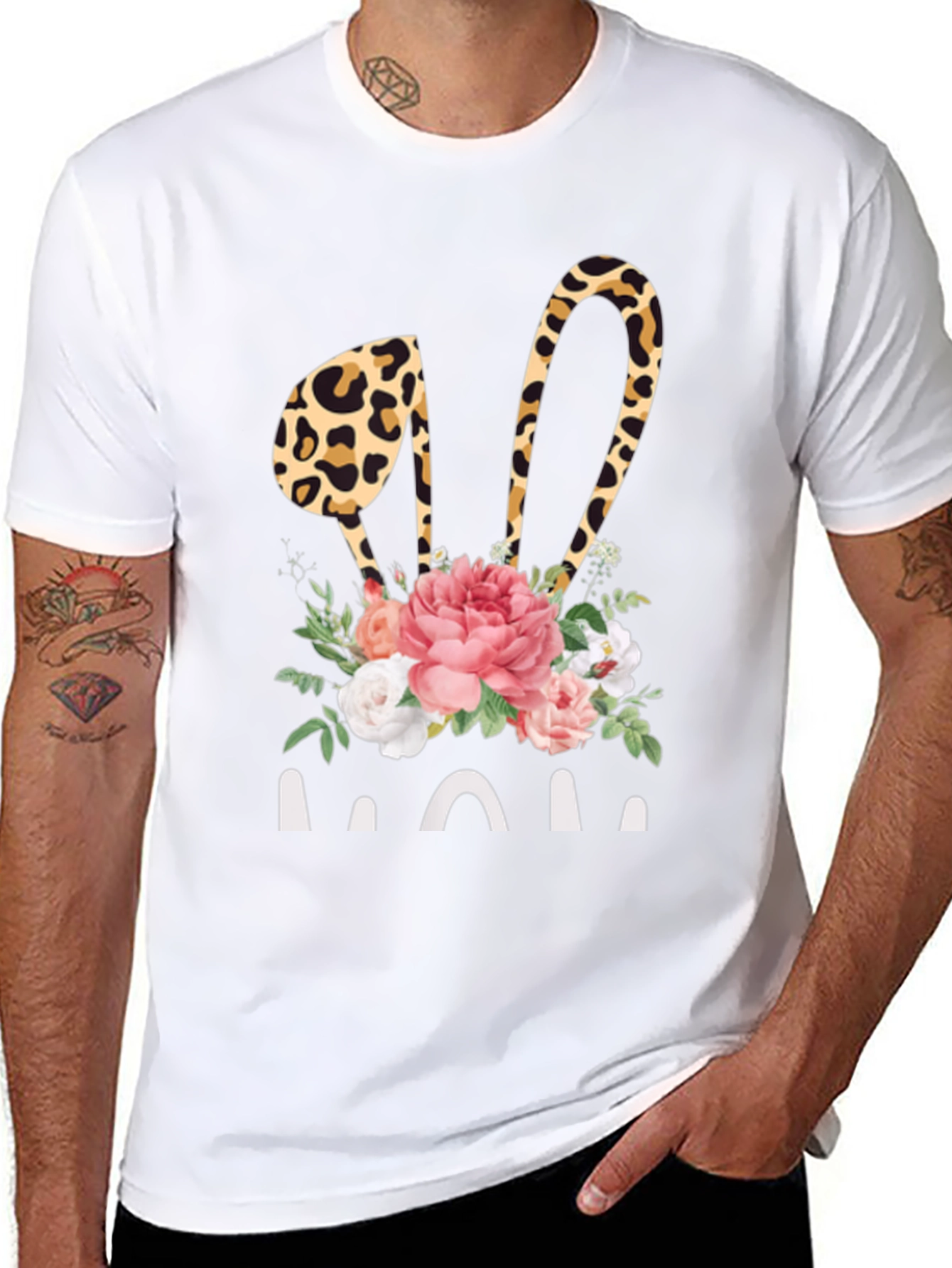 Leopard Bunny Ears MOM Graphic Tee