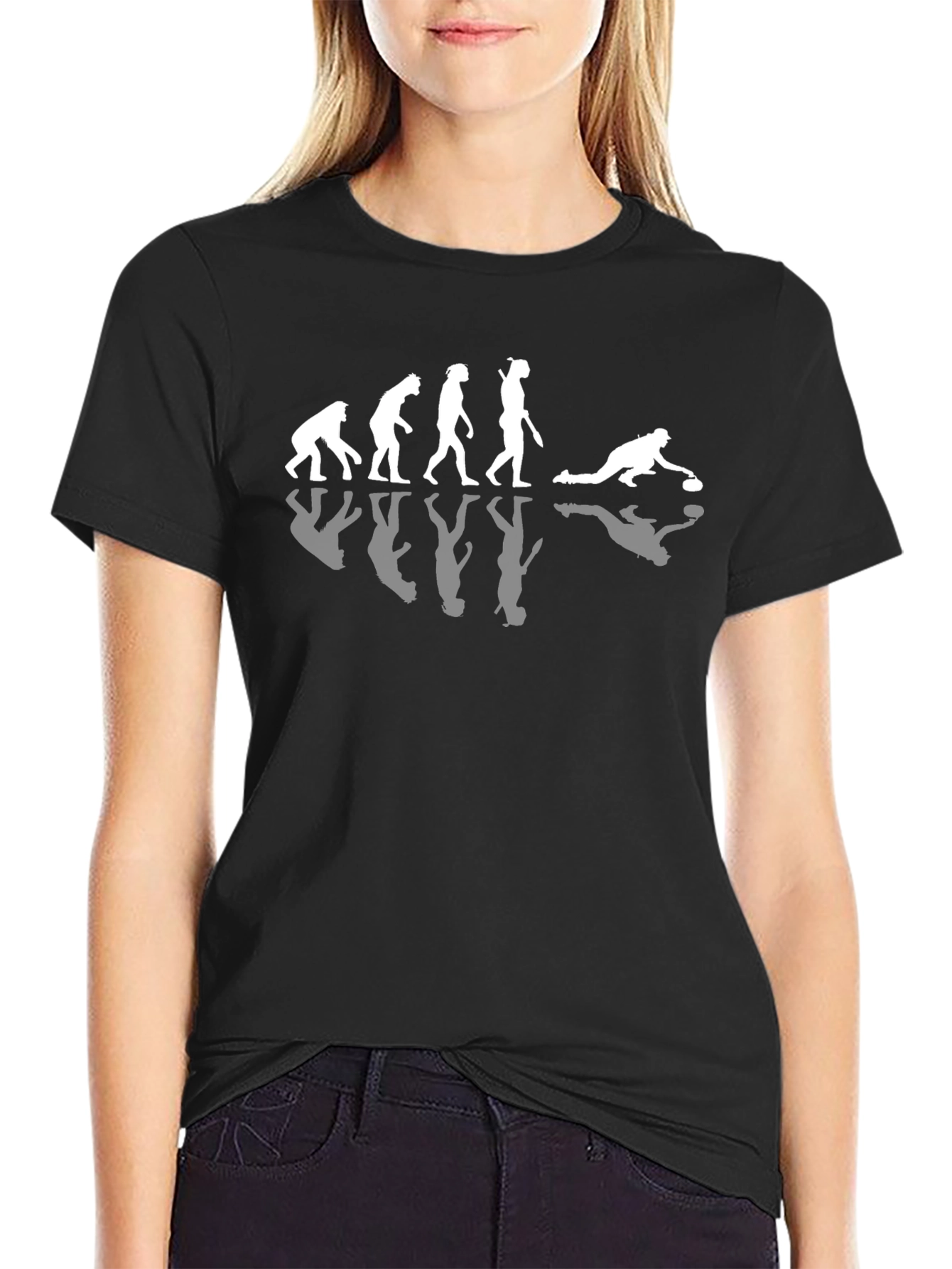 Curling Evolution T-Shirt Black Cotton Tee
