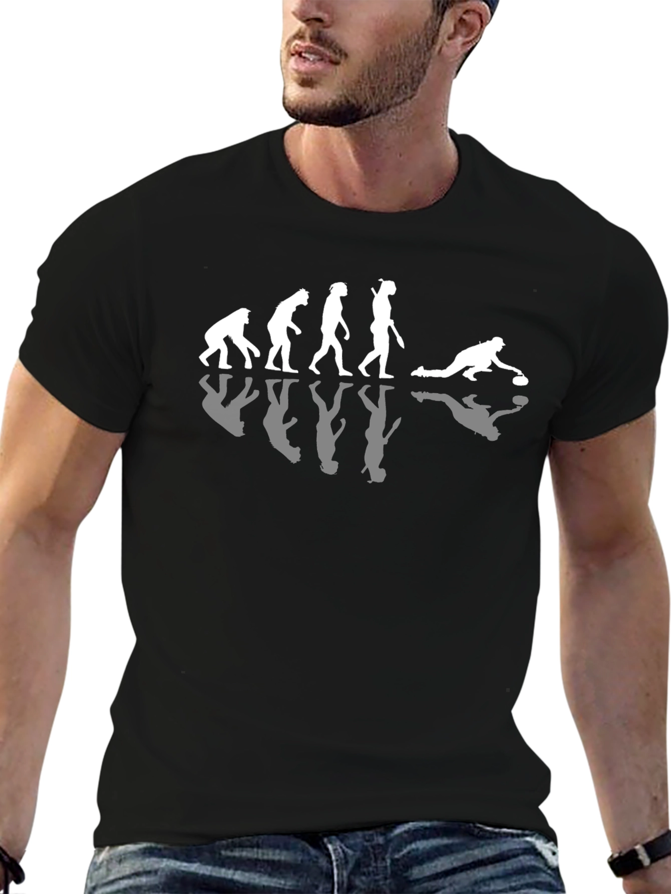 Curling Evolution T-Shirt Black Cotton Tee
