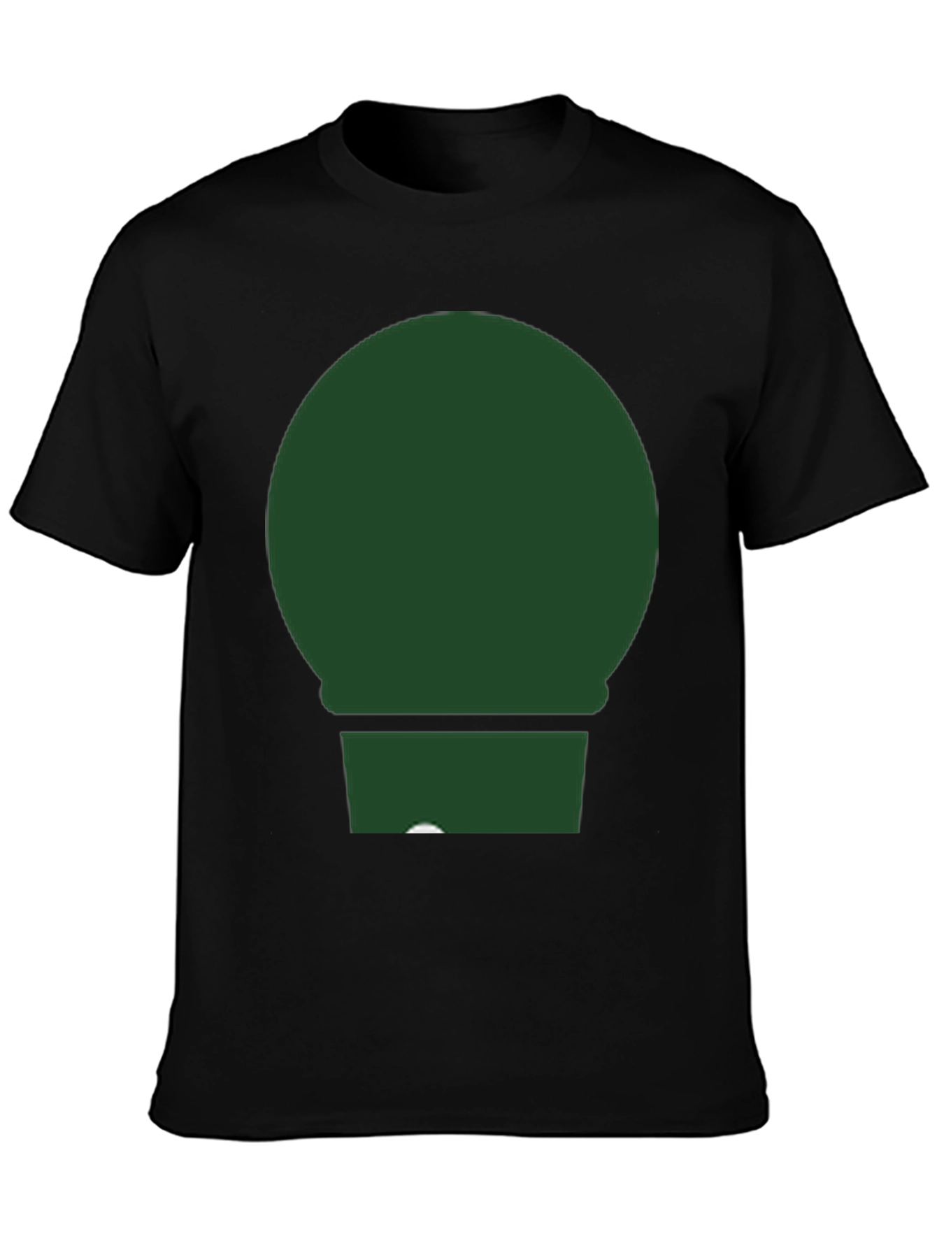 Minimalist Green Circle & Rectangle Graphic T-Shirt