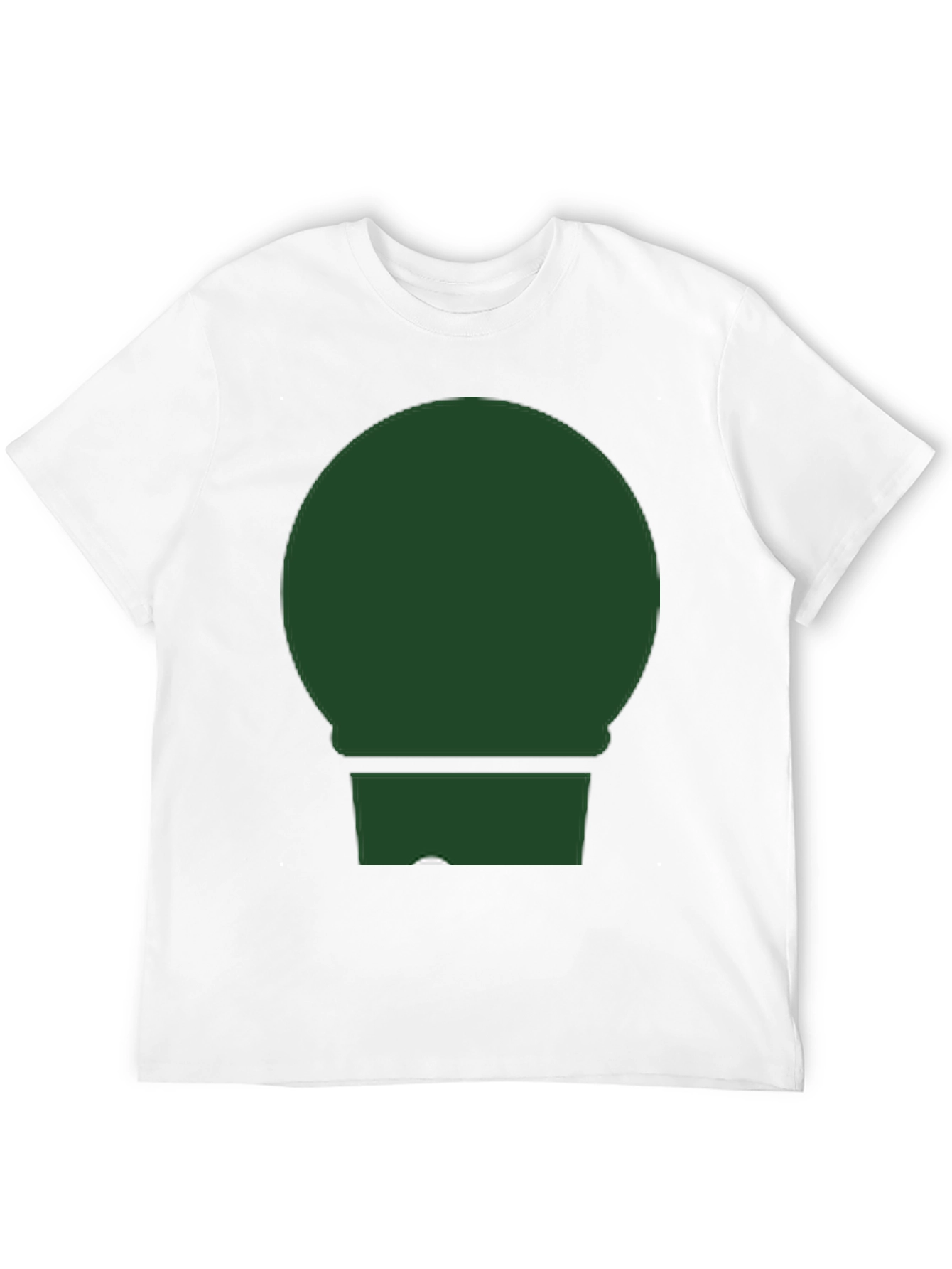 Minimalist Green Circle & Rectangle Graphic T-Shirt