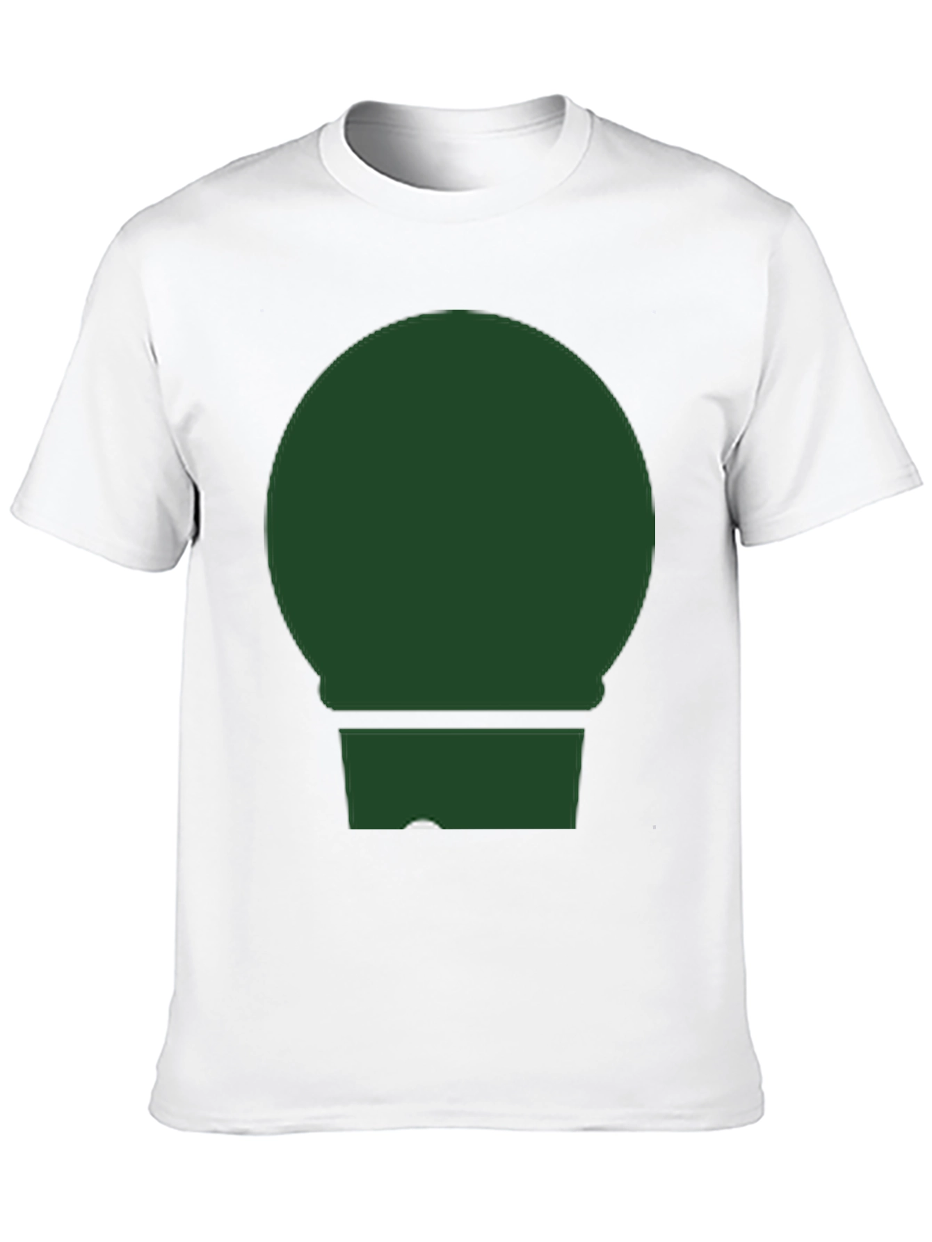 Minimalist Green Circle & Rectangle Graphic T-Shirt