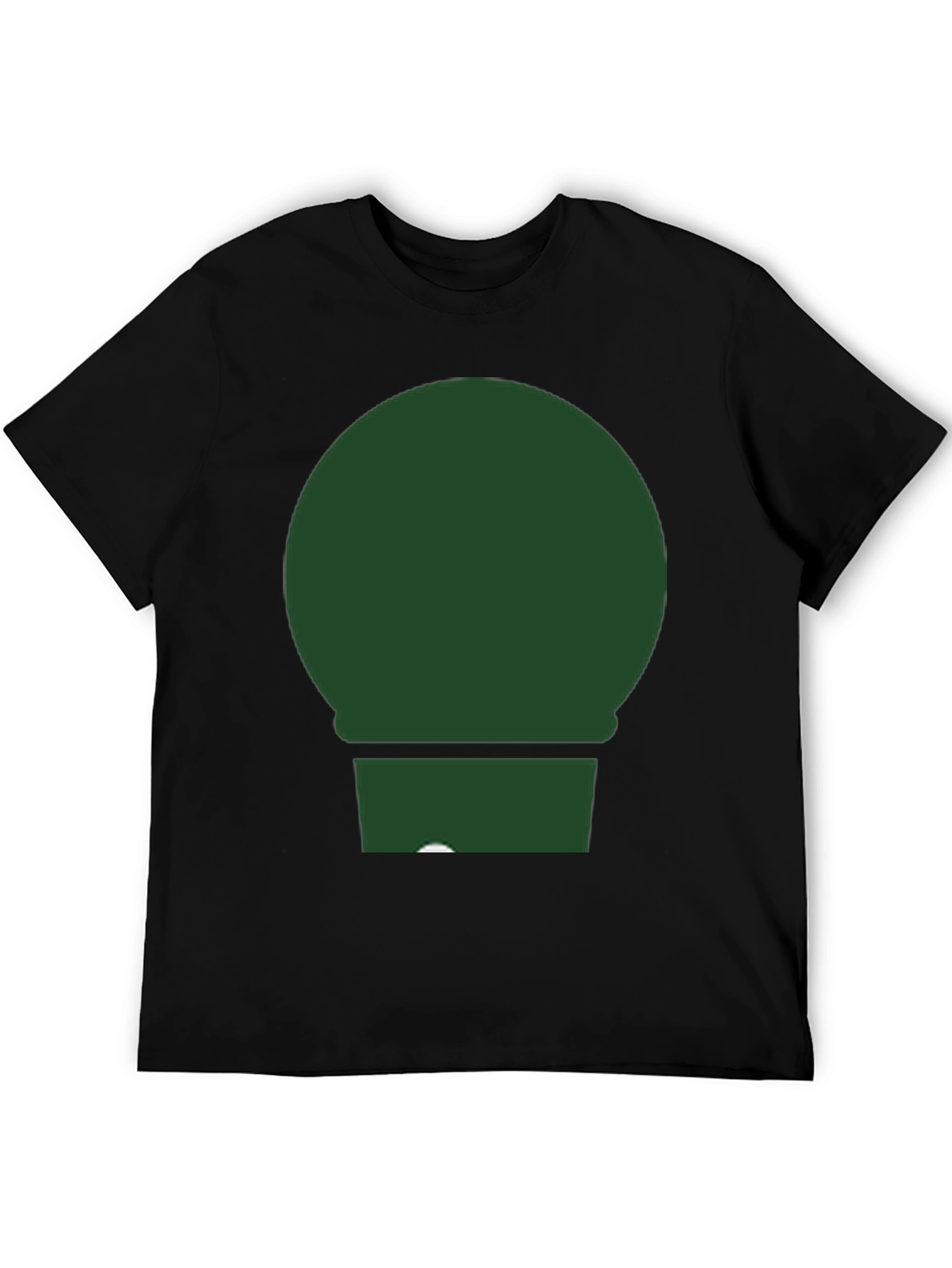 Minimalist Green Circle & Rectangle Graphic T-Shirt