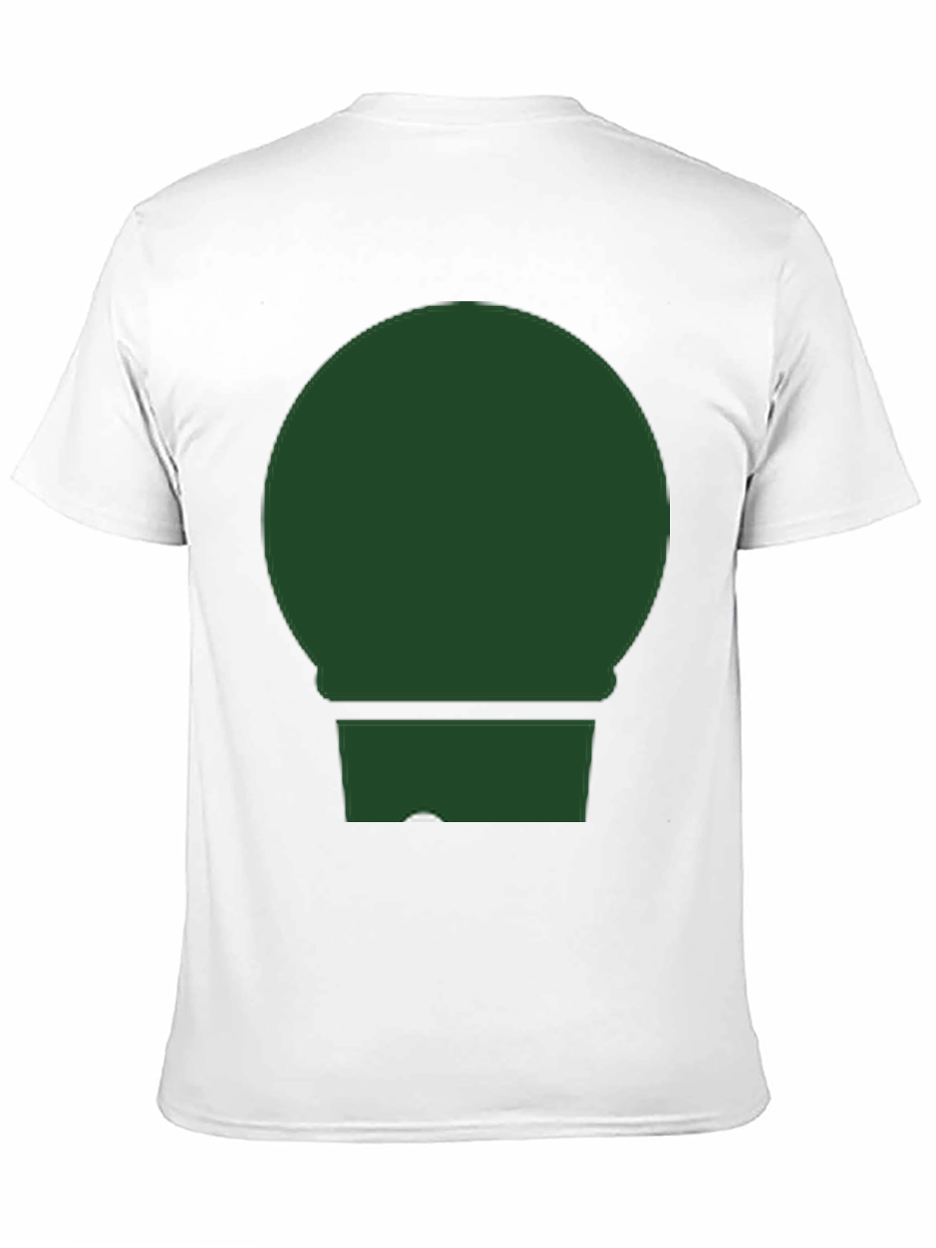 Minimalist Green Circle & Rectangle Graphic T-Shirt